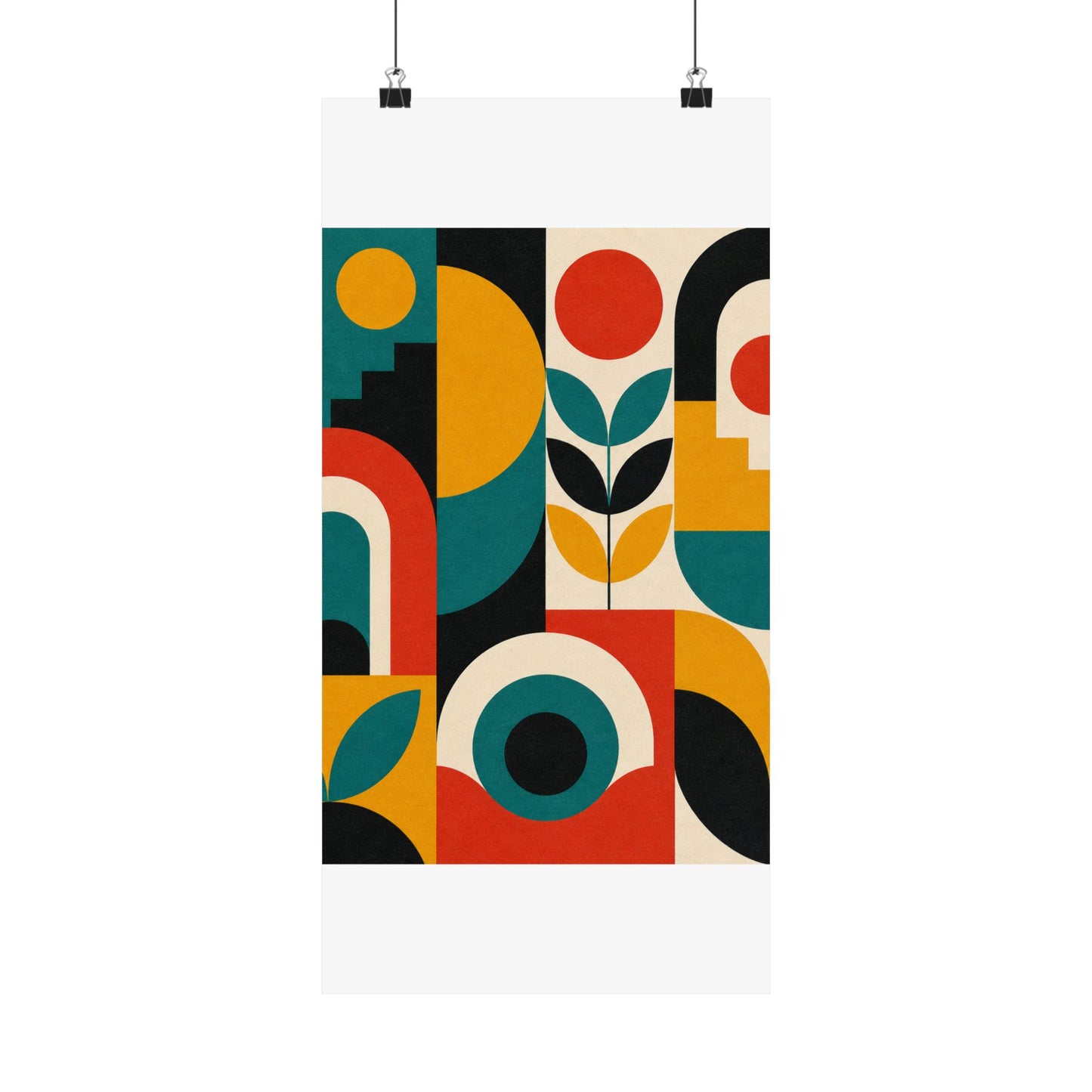 Mid Century Arches Botanical Geometric Abstract Poster
