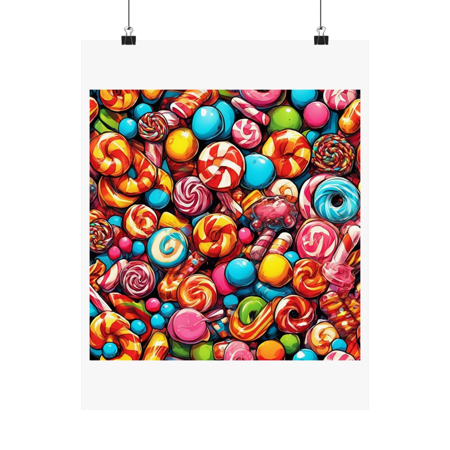 Colorful Candy and Lollipop Pattern Poster