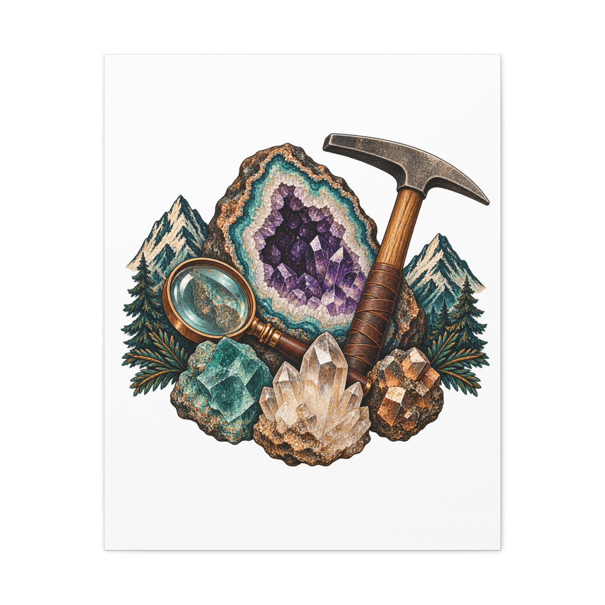 Vintage Geode and Rockhounding Field Kit Canvas