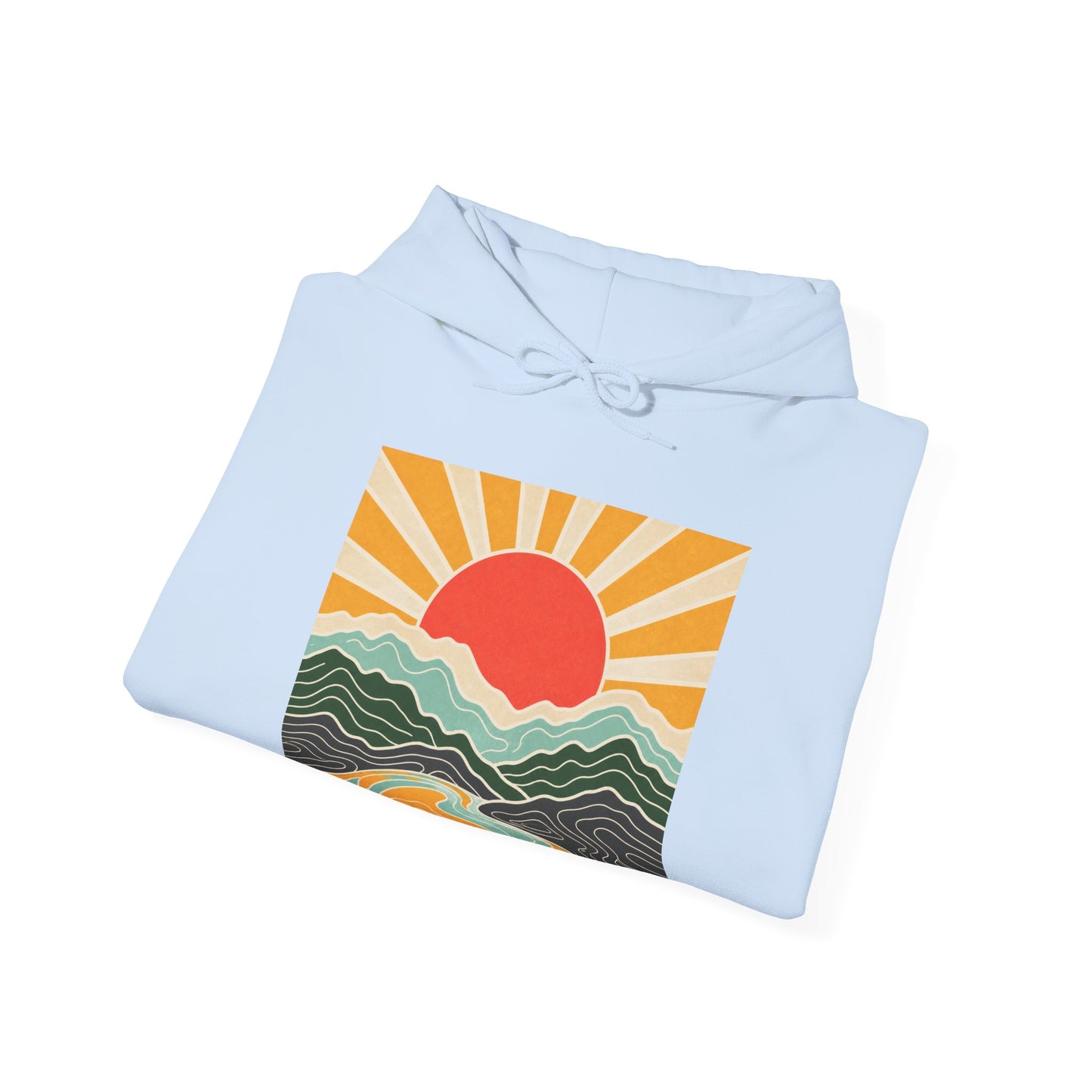 Topographic Sunrise Abstract Mountain Adventure Hoodie