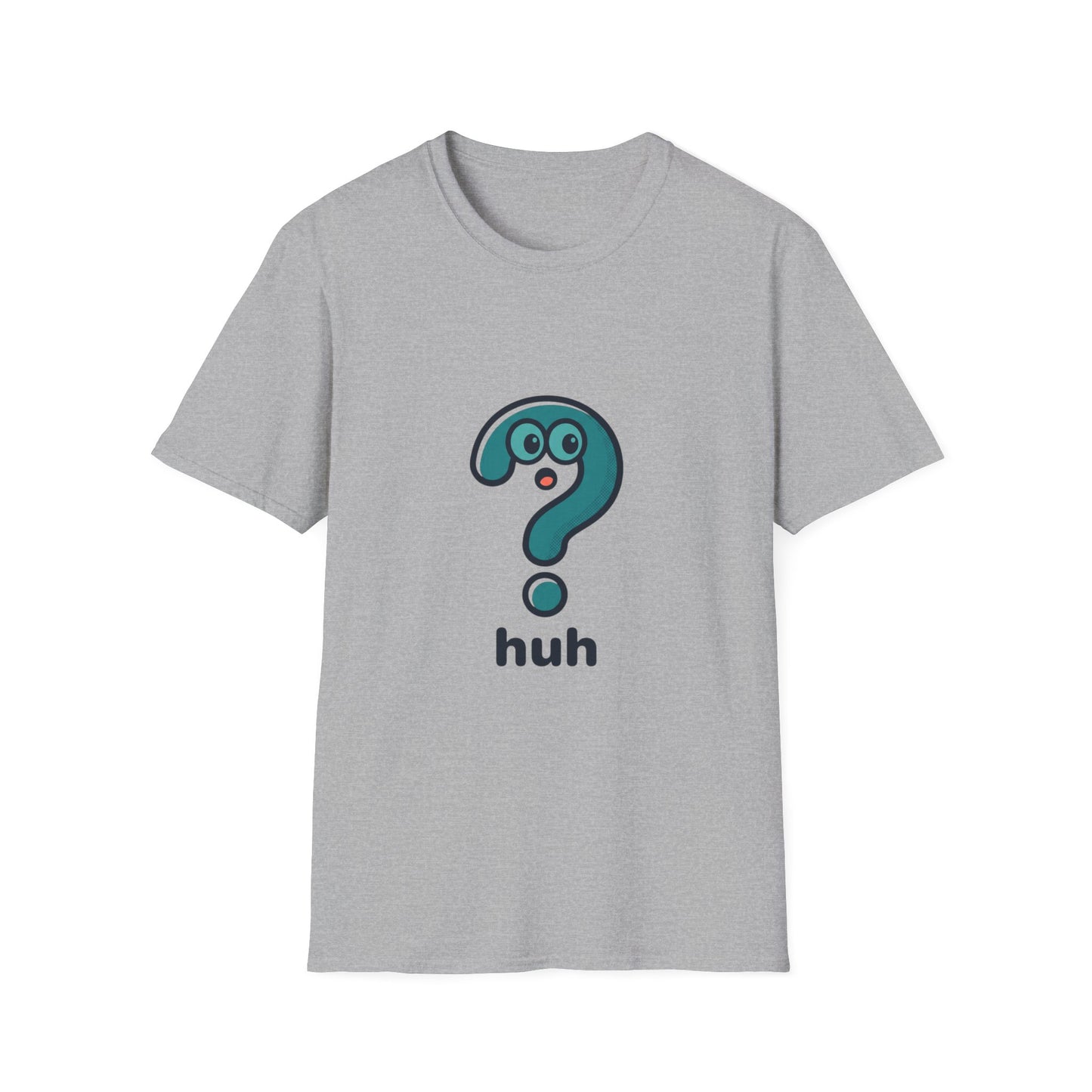 Confused Question Mark Character T-Shirt | Funny “Huh?” Cartoon Graphic Tee, Silly Expression Humor Shirt