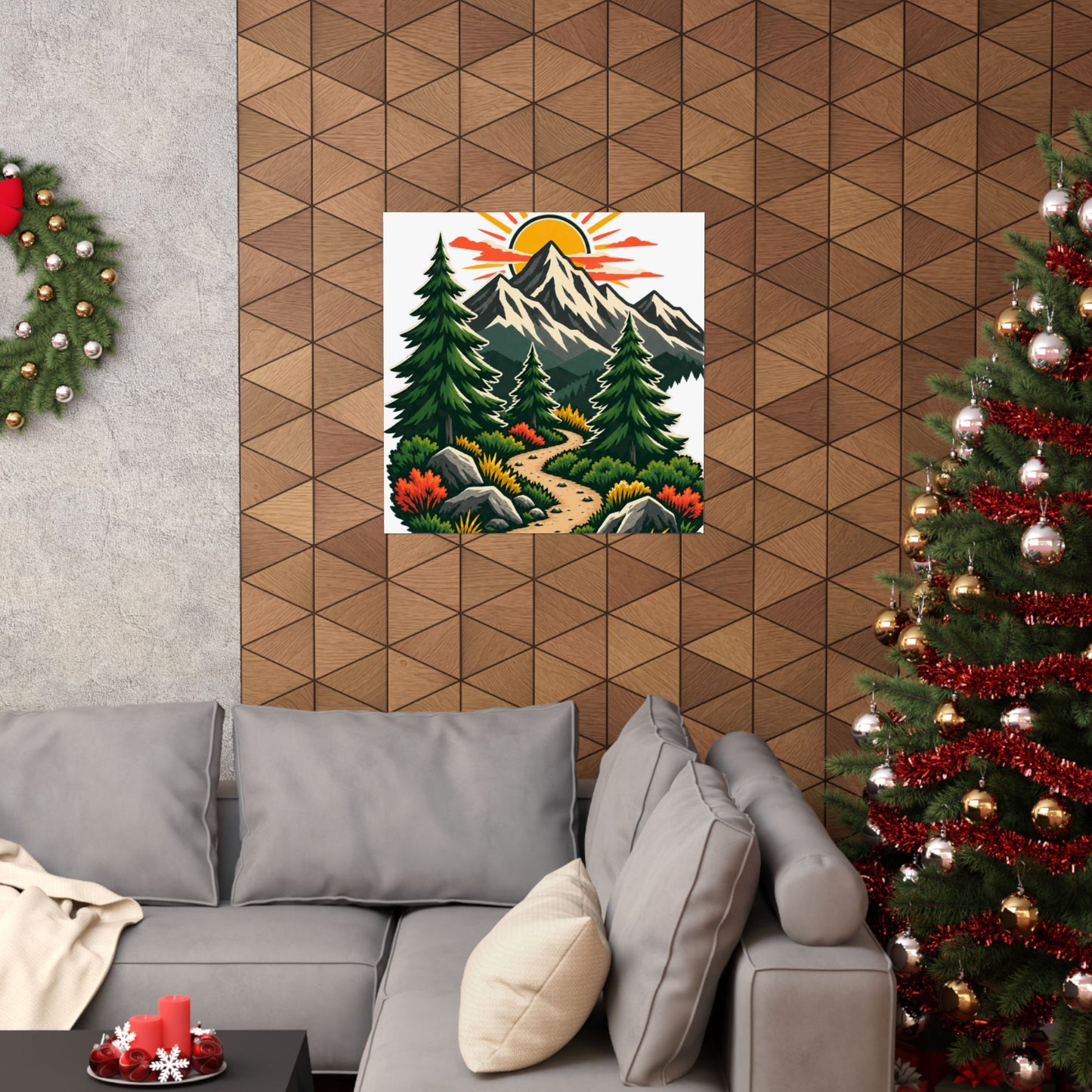Sunrise Mountain Trail Outdoor Adventure Poster