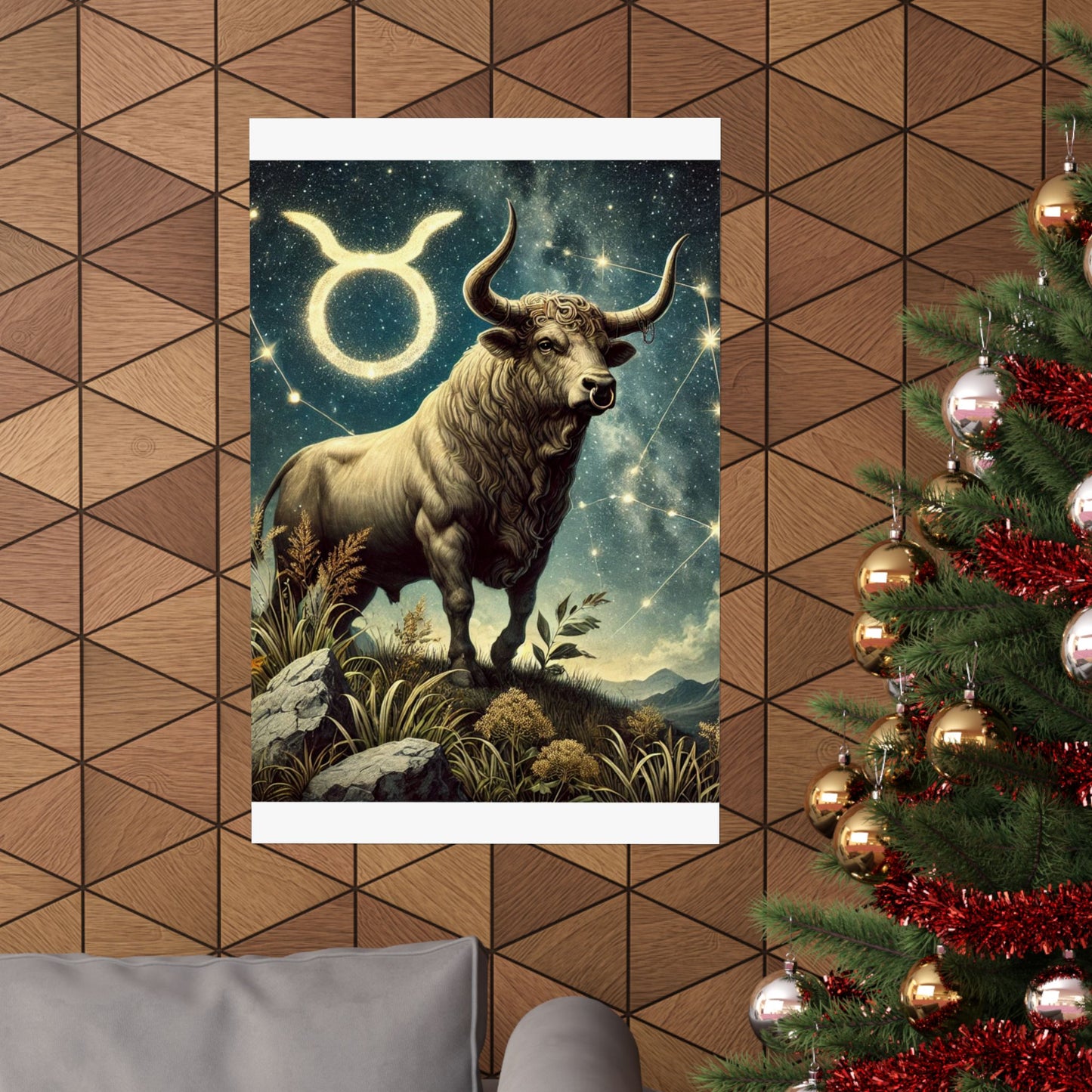 Taurus Bull Constellation Celestial Wall Art Poster
