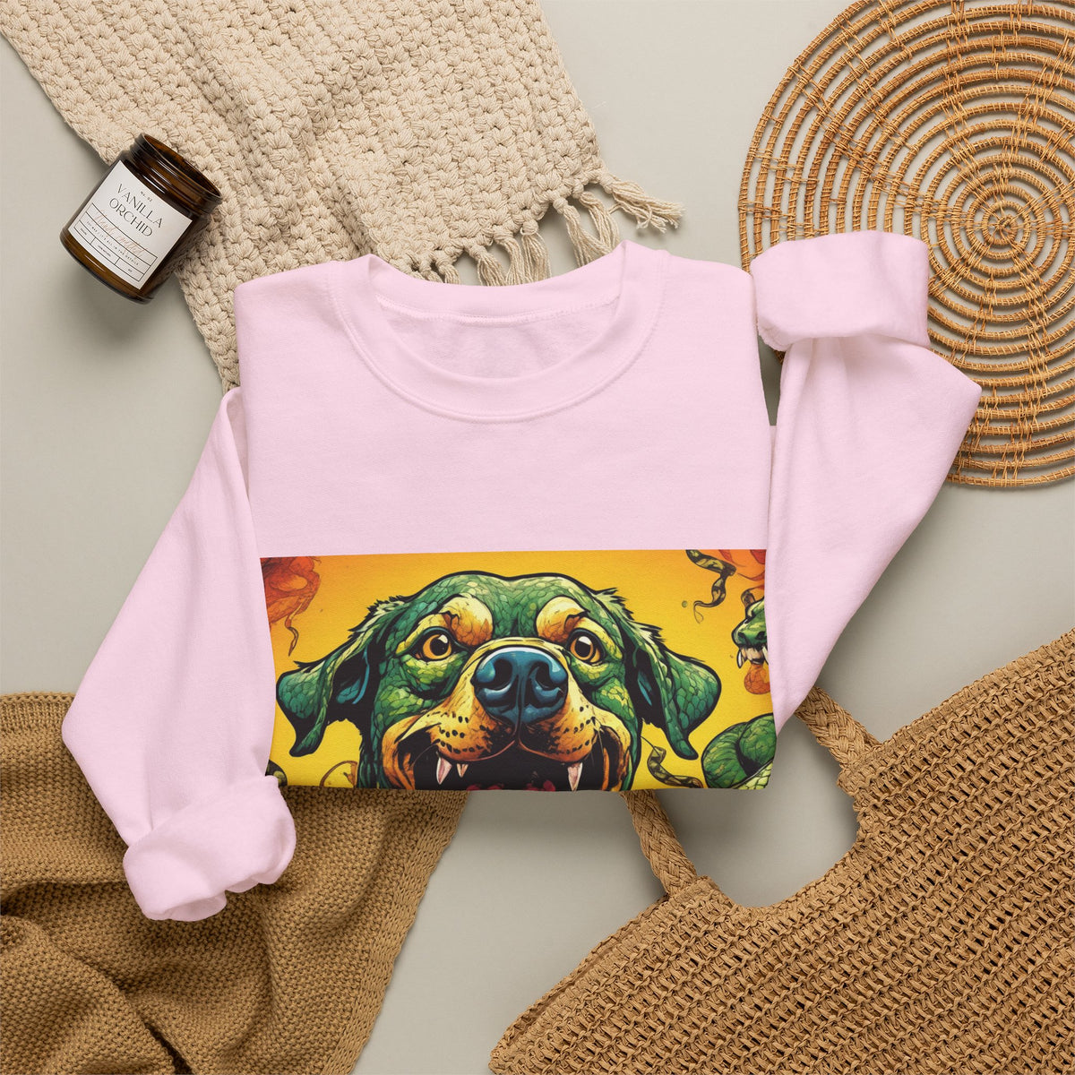 Surreal Serpent Hound Dark Fantasy Art Sweatshirt