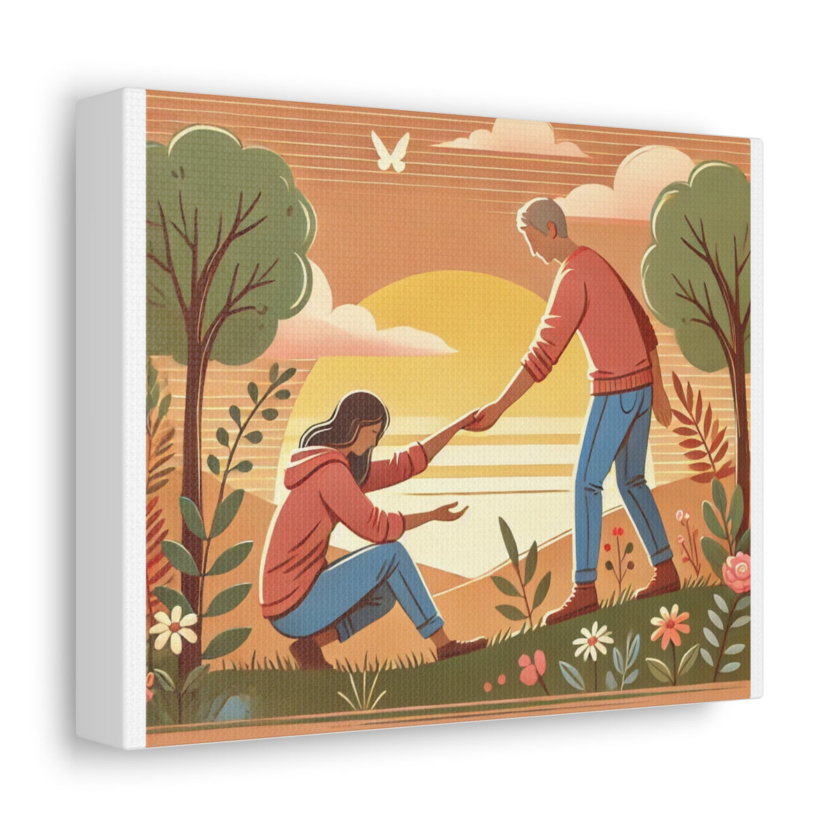 Helping Hands Sunset Garden Canvas Wall Art