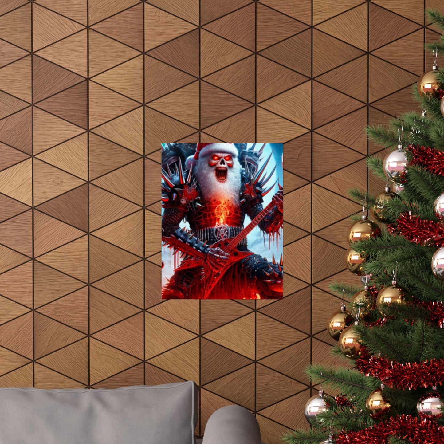 Heavy Metal Santa Holiday Concert Music Room Poster