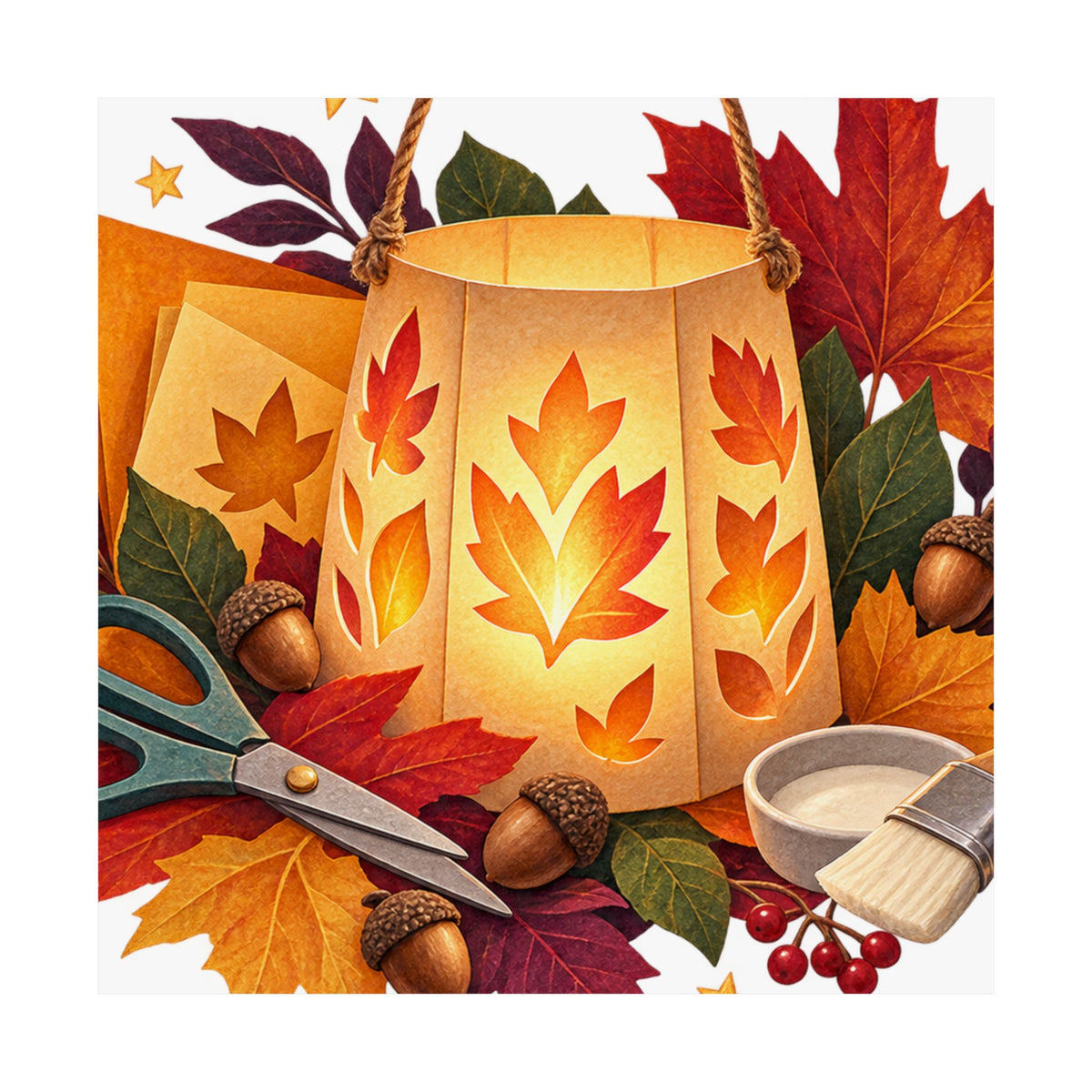 Autumn Lantern Making Workshop Poster