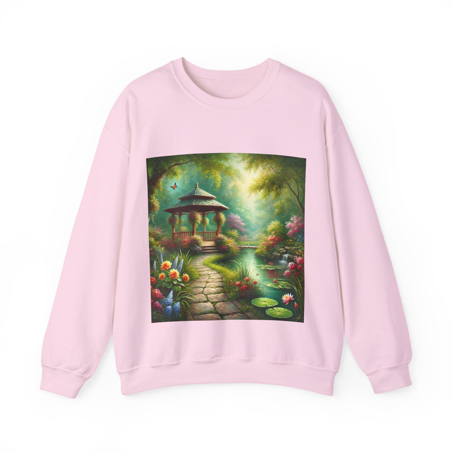 Spring Garden Gazebo Floral Landscape Sweatshirt