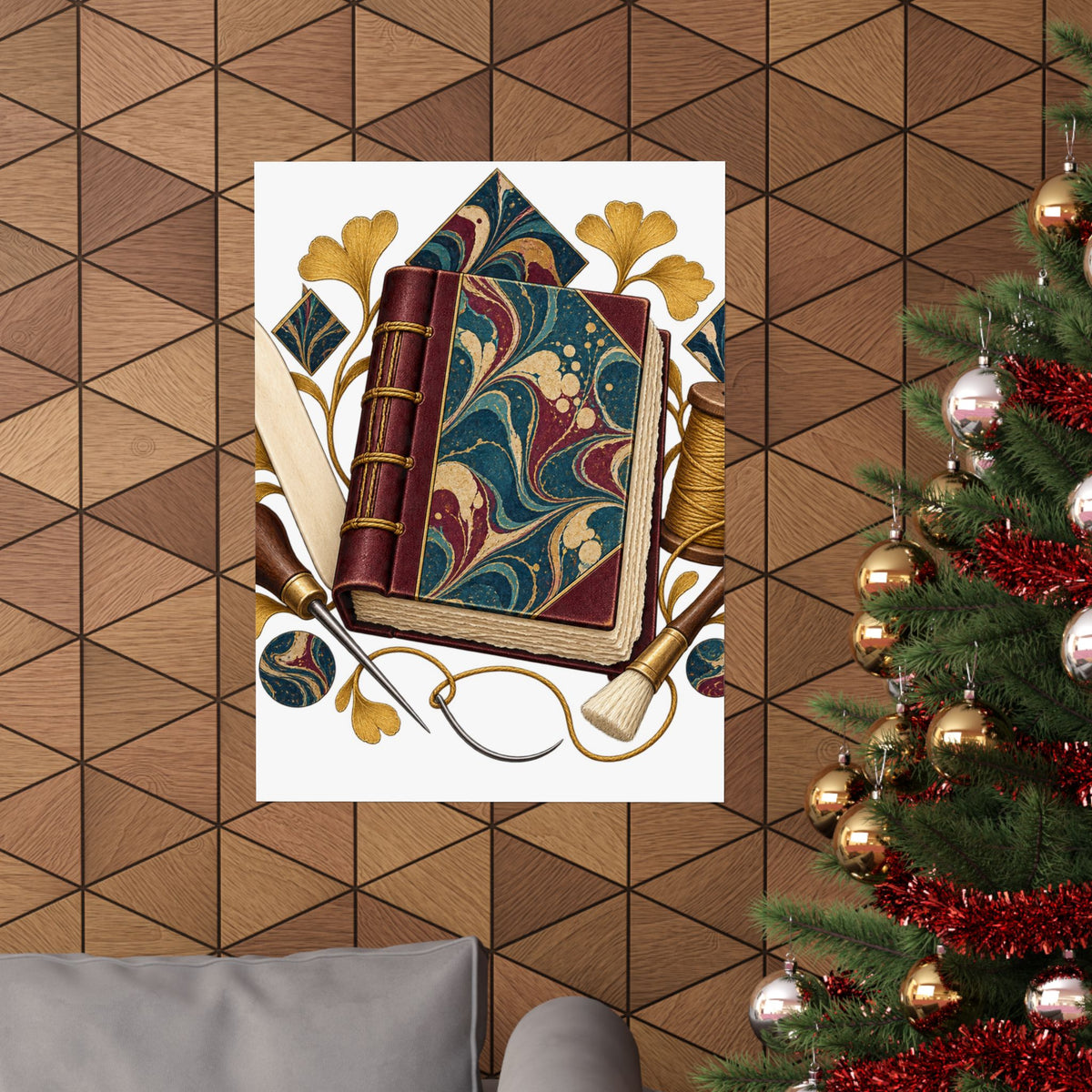 Traditional Marbled Bookbinding Workshop Poster