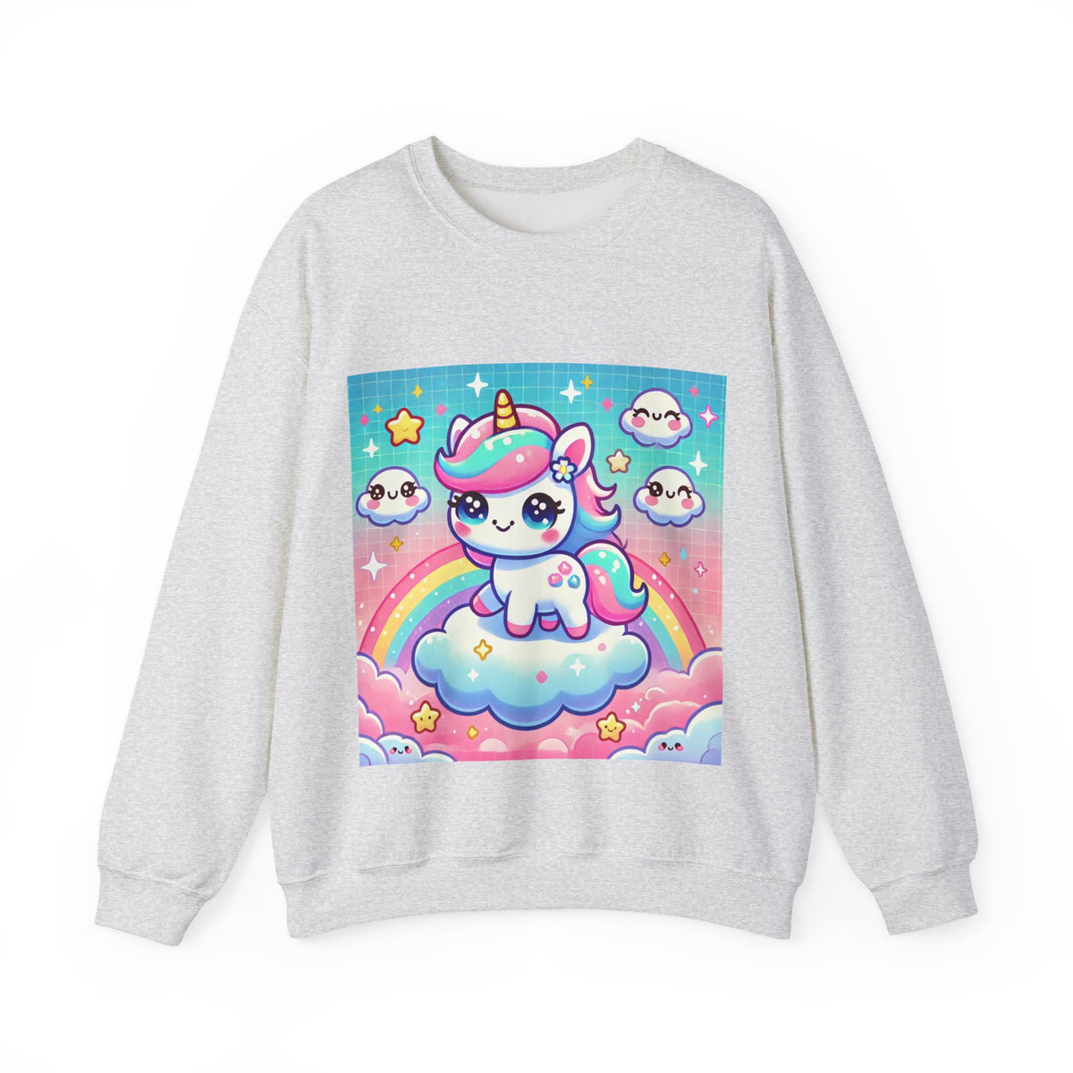 Pastel Rainbow Unicorn Cloud Kawaii Sweatshirt