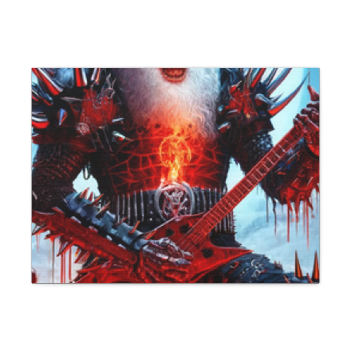 Heavy Metal Santa Holiday Concert Dark Holiday Canvas Art