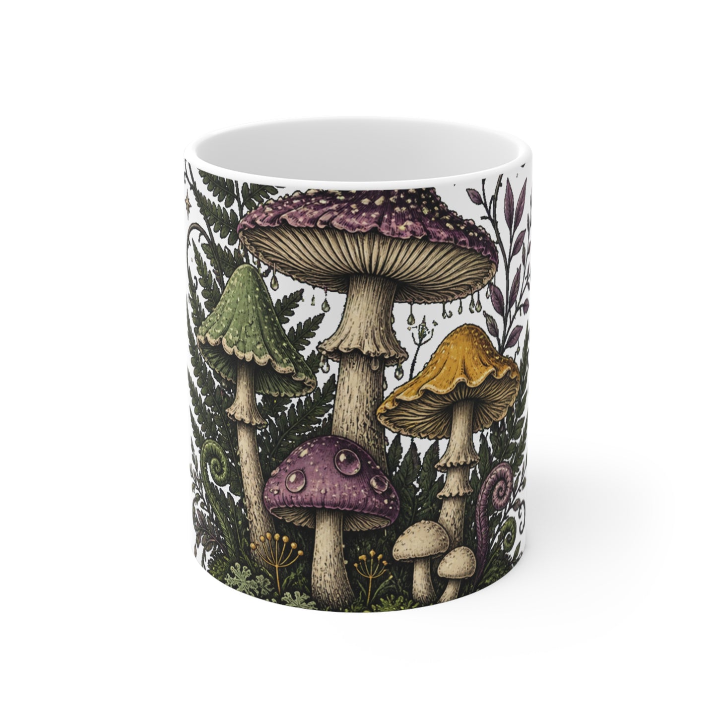 Midnight Mushroom Field Notes Botanical Mushroom Mug