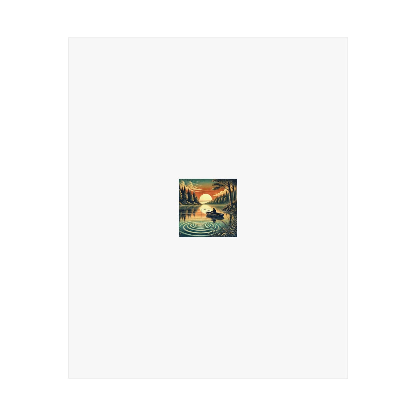Sunset Lake Fishing Retreat Poster Lake House Fishing Wall Art Gift