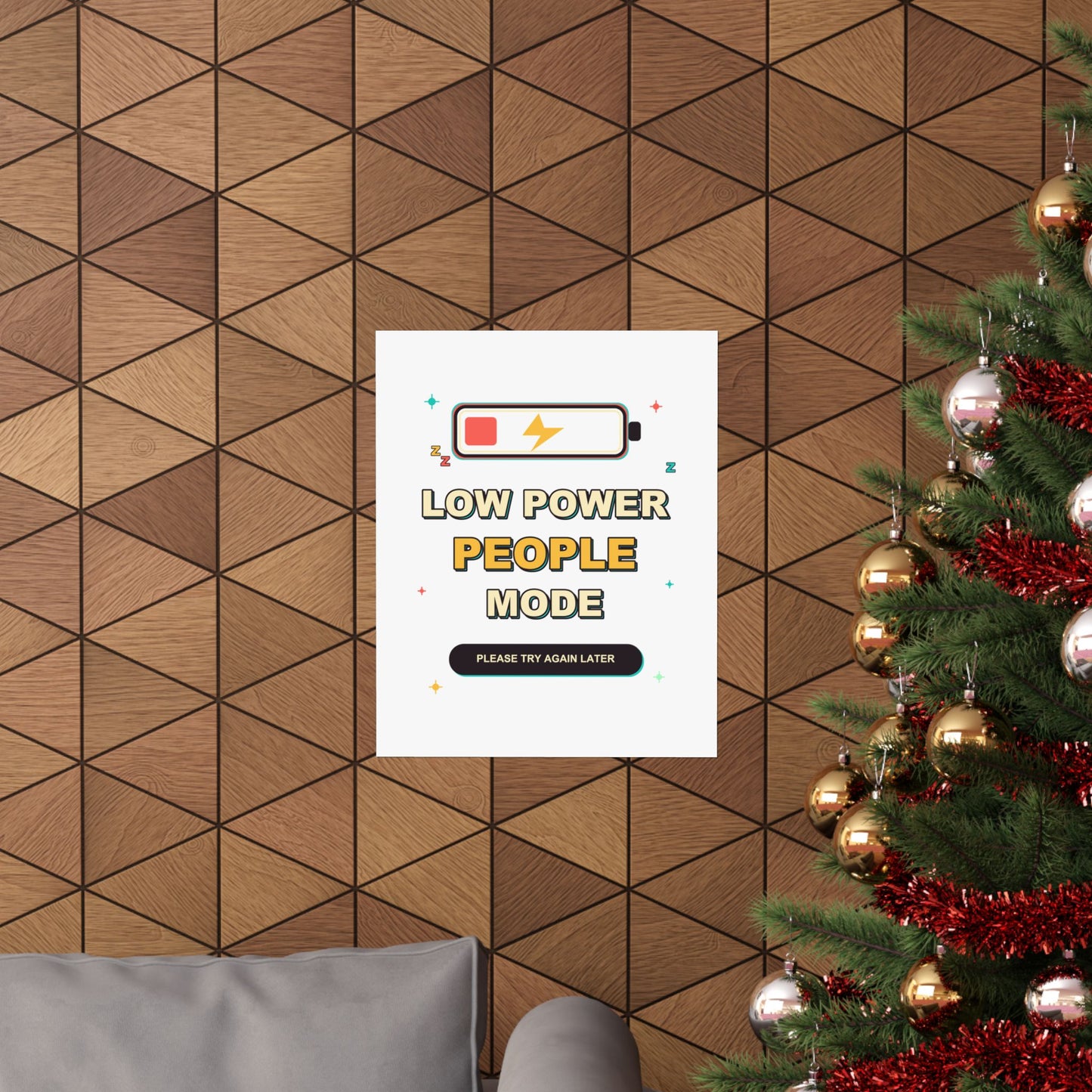 Low Power People Mode Funny Introvert Social Battery Poster