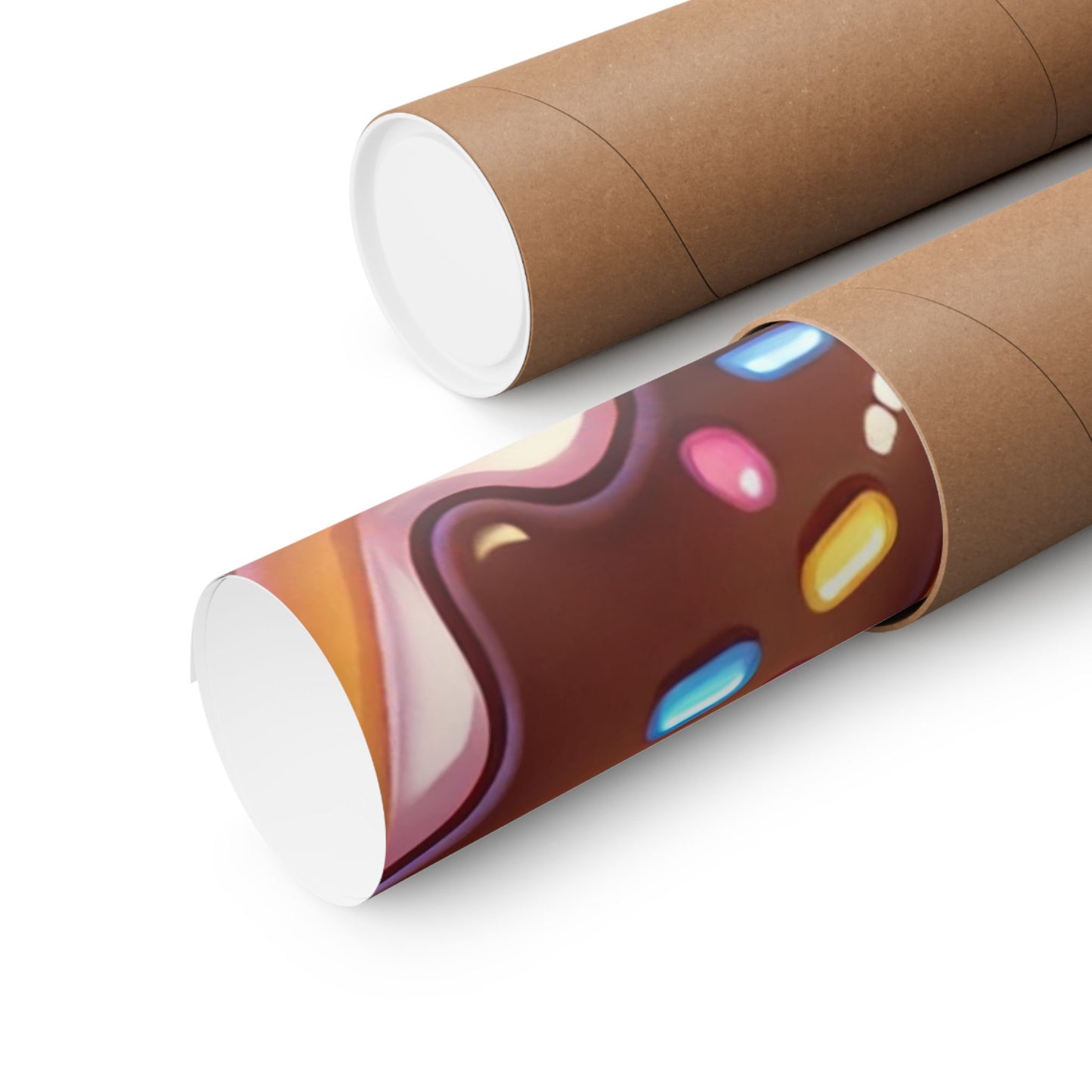 Kawaii Chocolate Donut Cute Dessert Art Poster