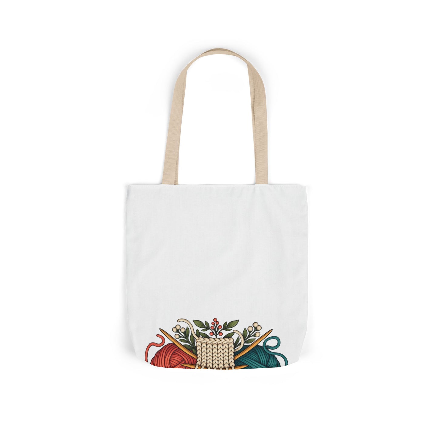 Retro Yarn and Knitting Botanical Art Tote Bag
