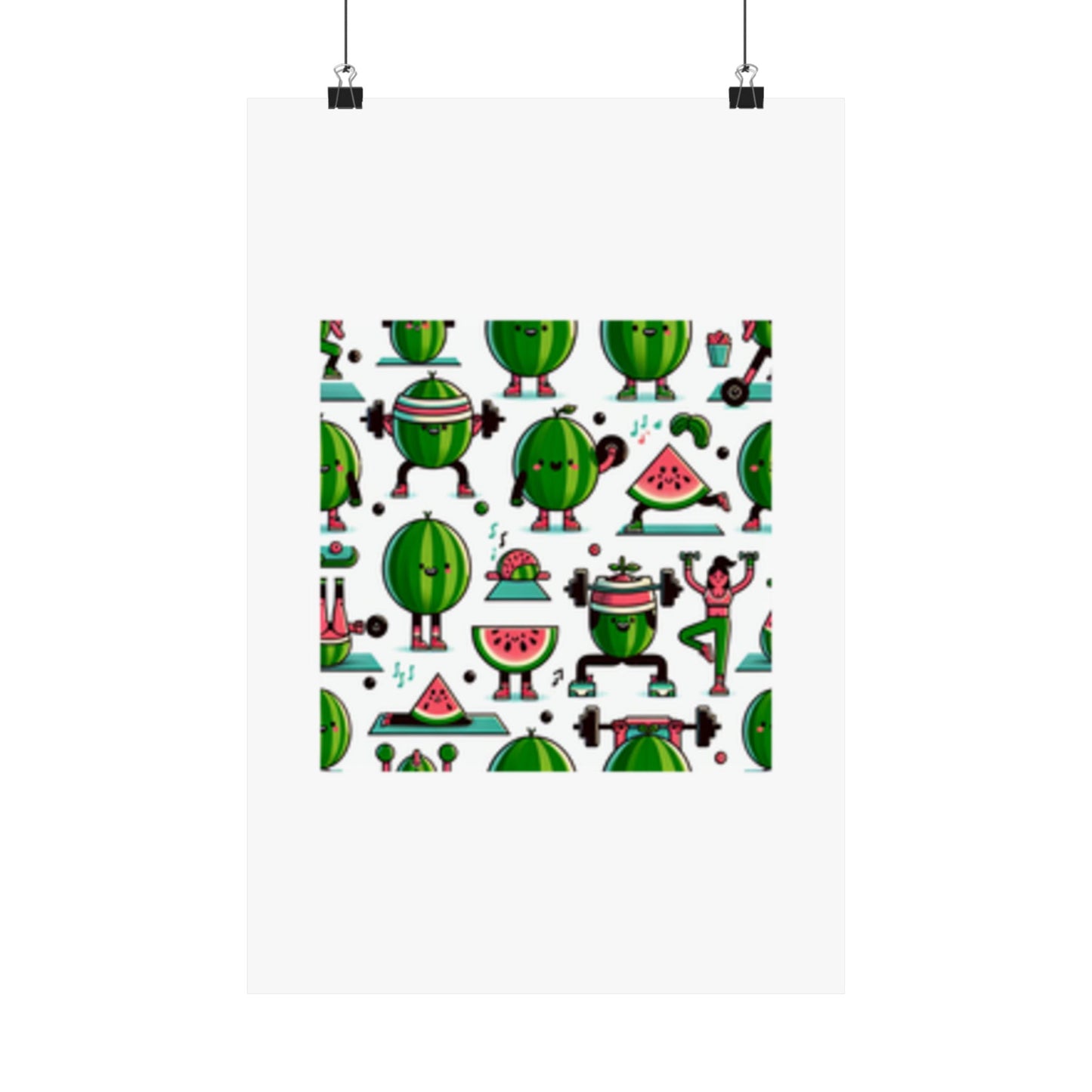Watermelon Workout Club Cute Food Fitness Wall Art Poster