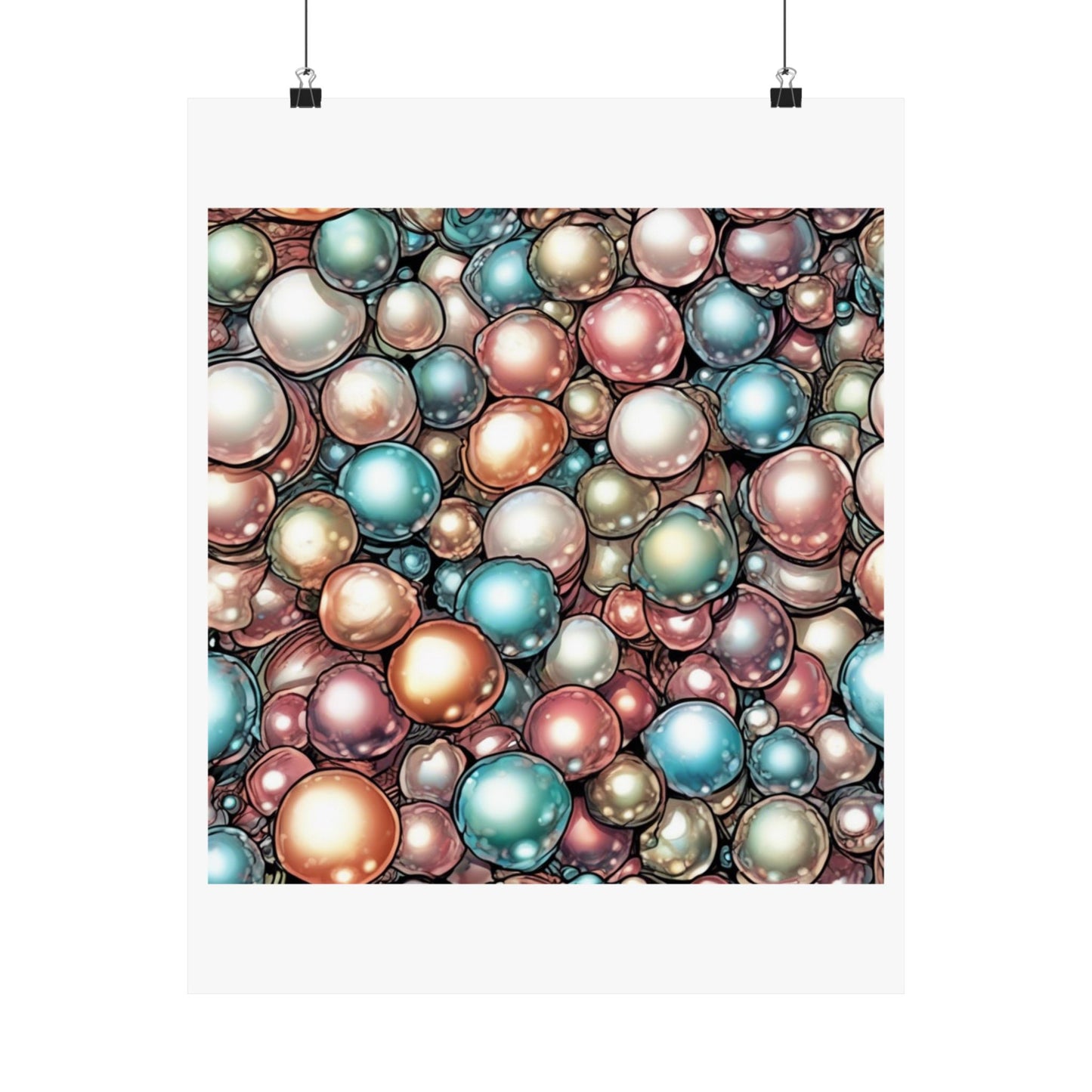 Rainbow Pearl Marble Abstract Gift Art Poster