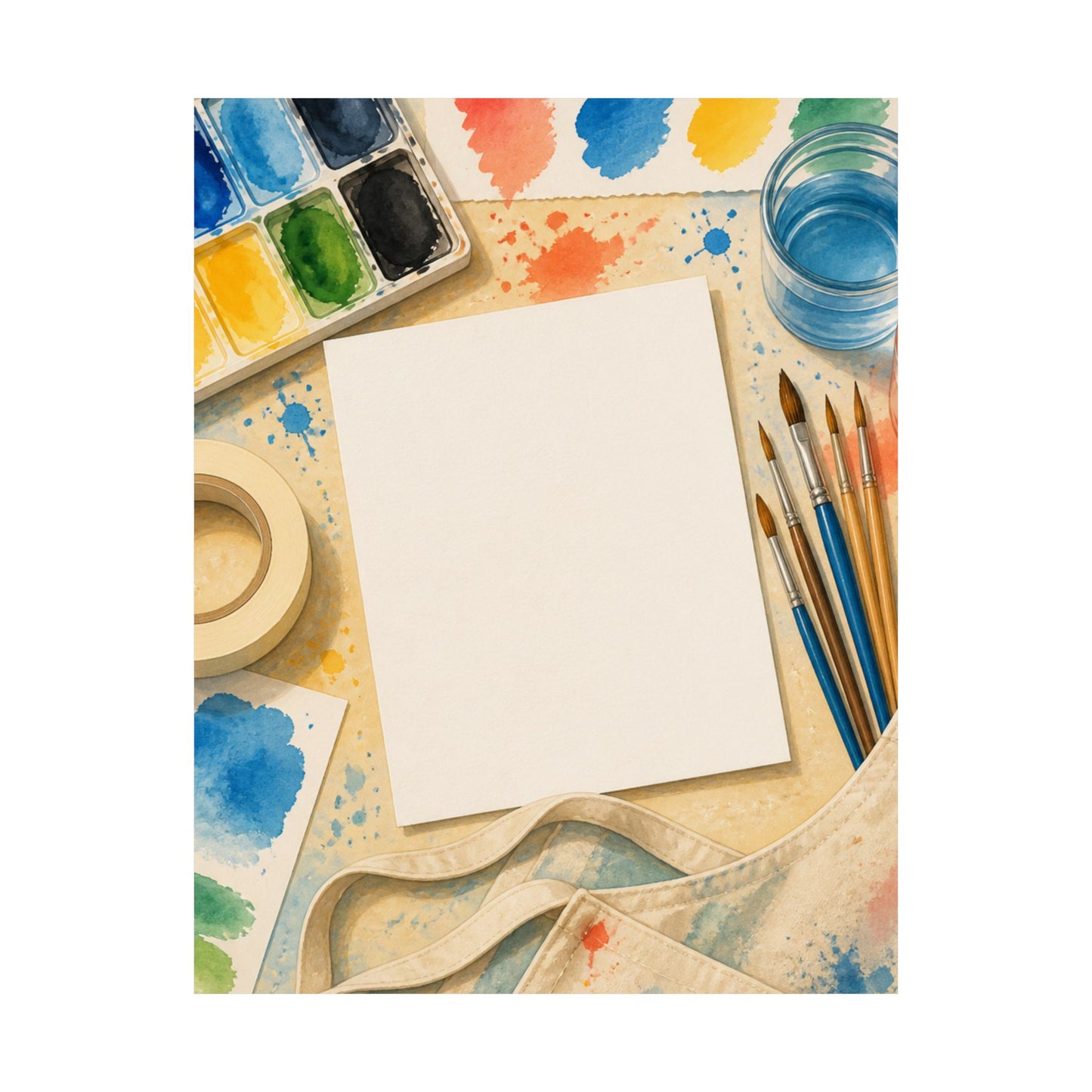 Bright Watercolor Painting Hobby Art Poster