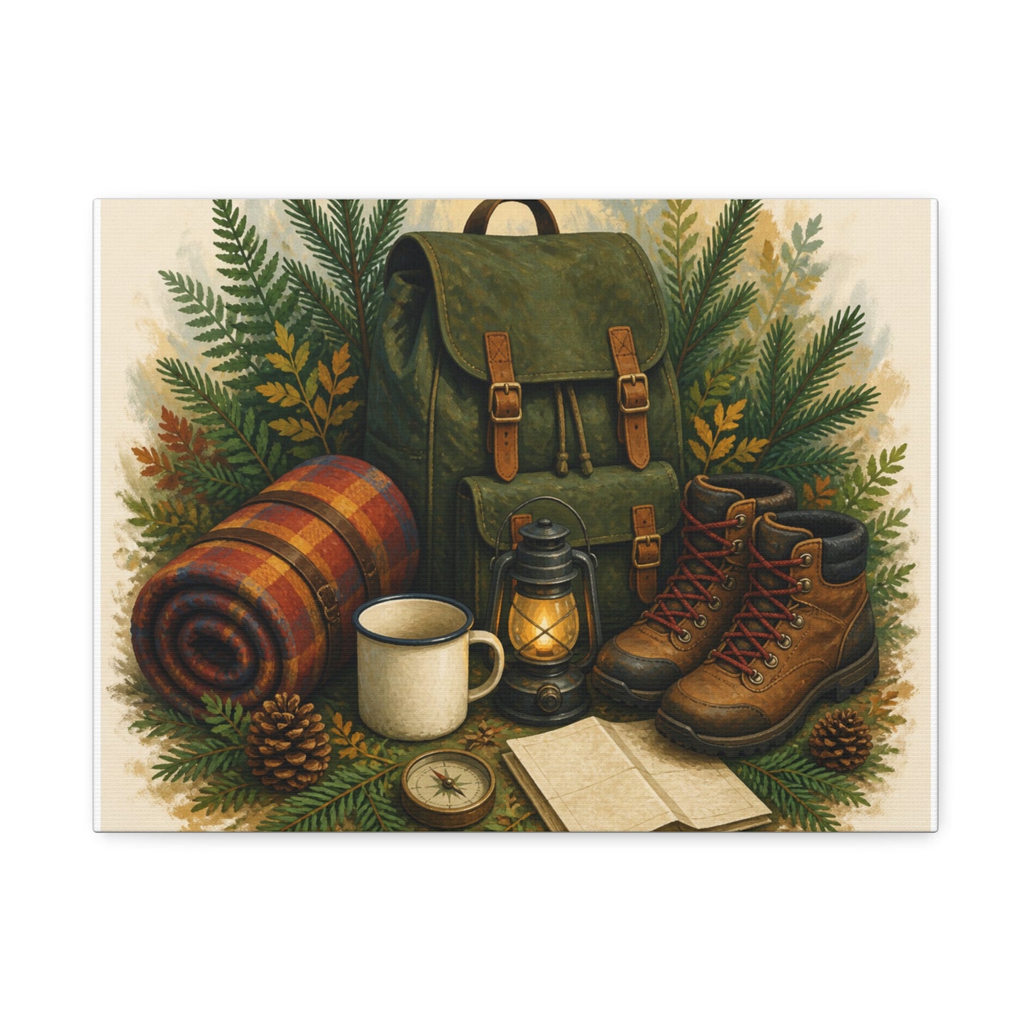 Generic Camping Gear Outdoor Adventure Canvas Art