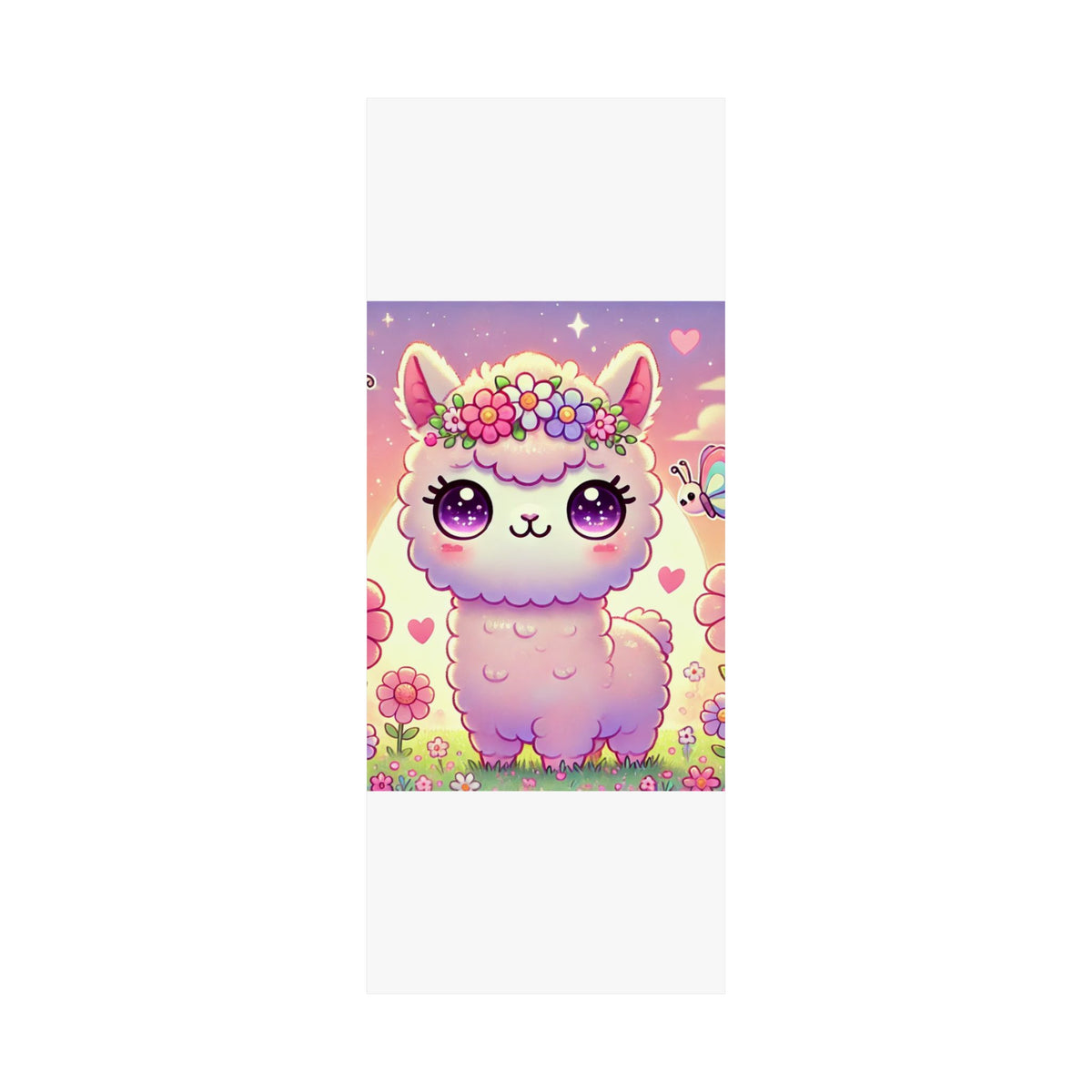 Pastel Floral Alpaca Garden Kawaii Wall Art Poster