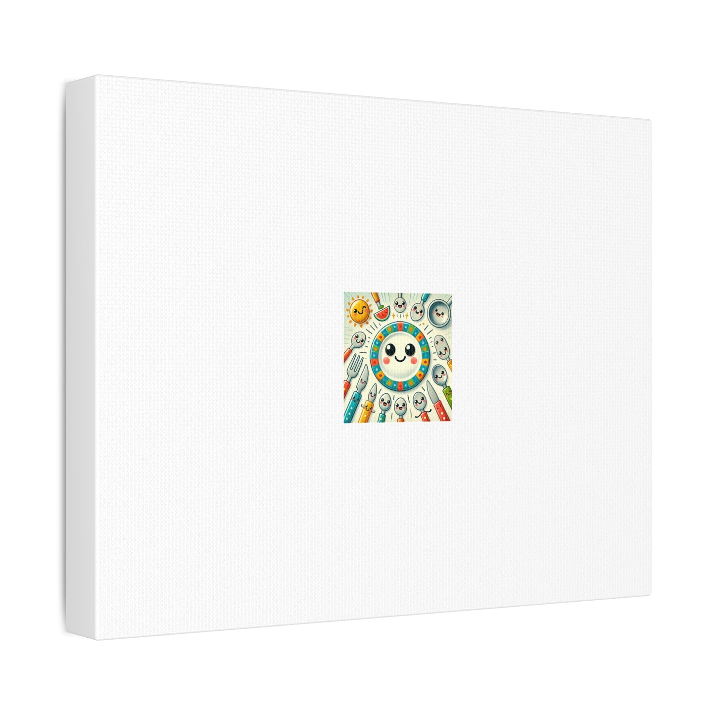 Happy Little Kitchen Club Kawaii Food Canvas Kitchen Wall Art Decor Gift