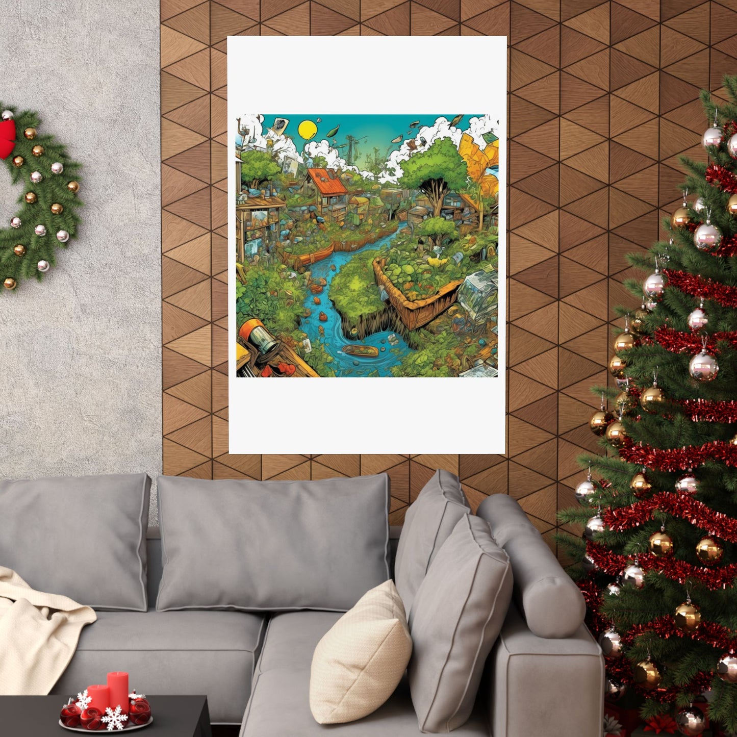 Whimsical Garden Stream Nature Gift Art Poster