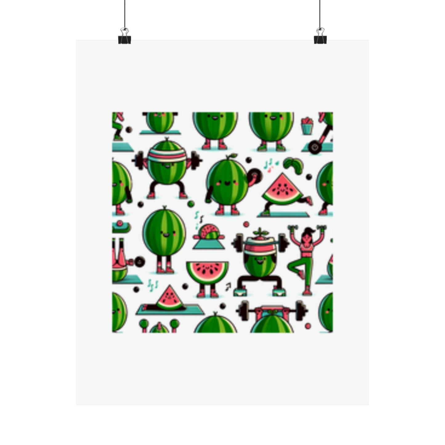 Watermelon Workout Club Cute Food Fitness Wall Art Poster
