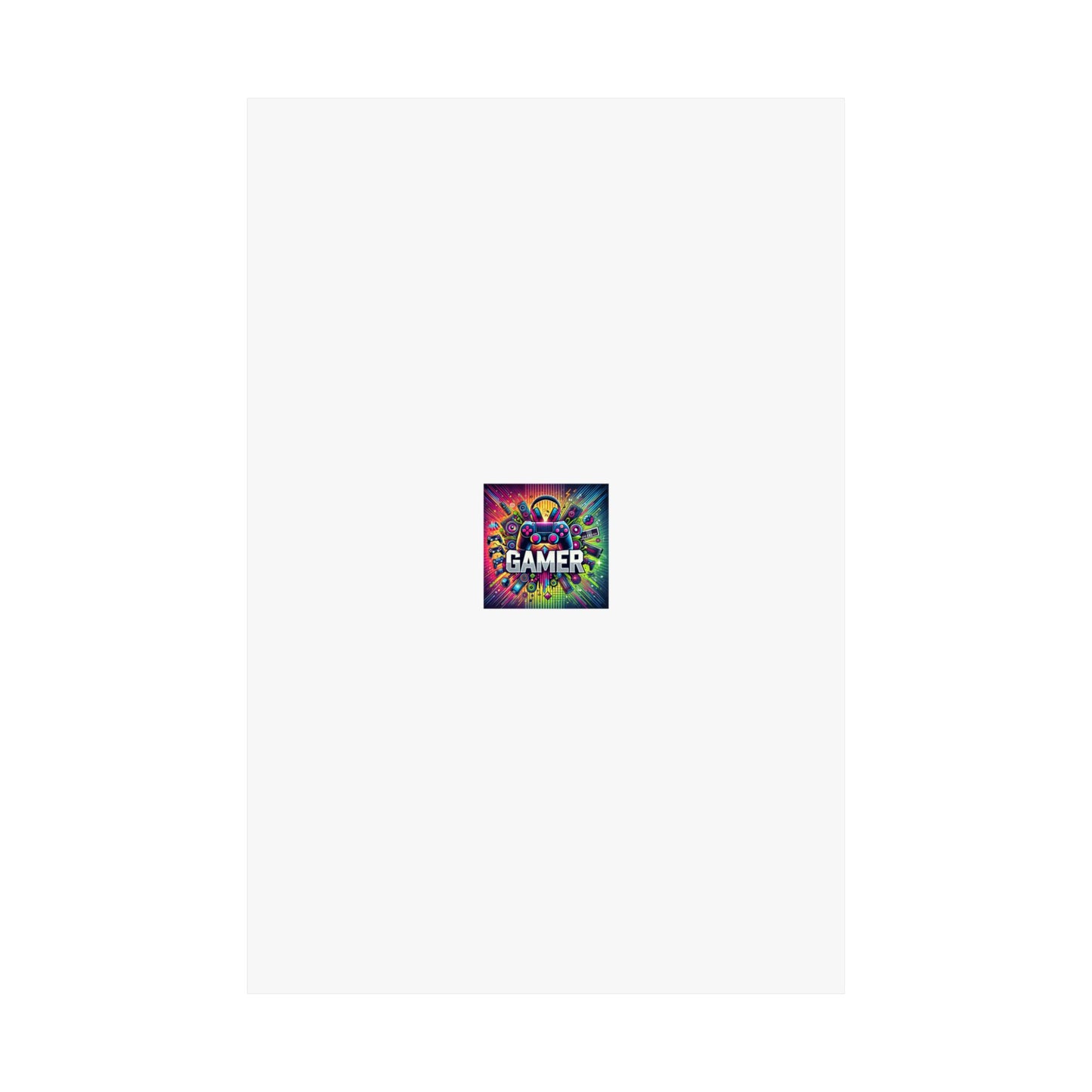 Neon Gamer Energy Retro Arcade Gaming Wall Art Poster