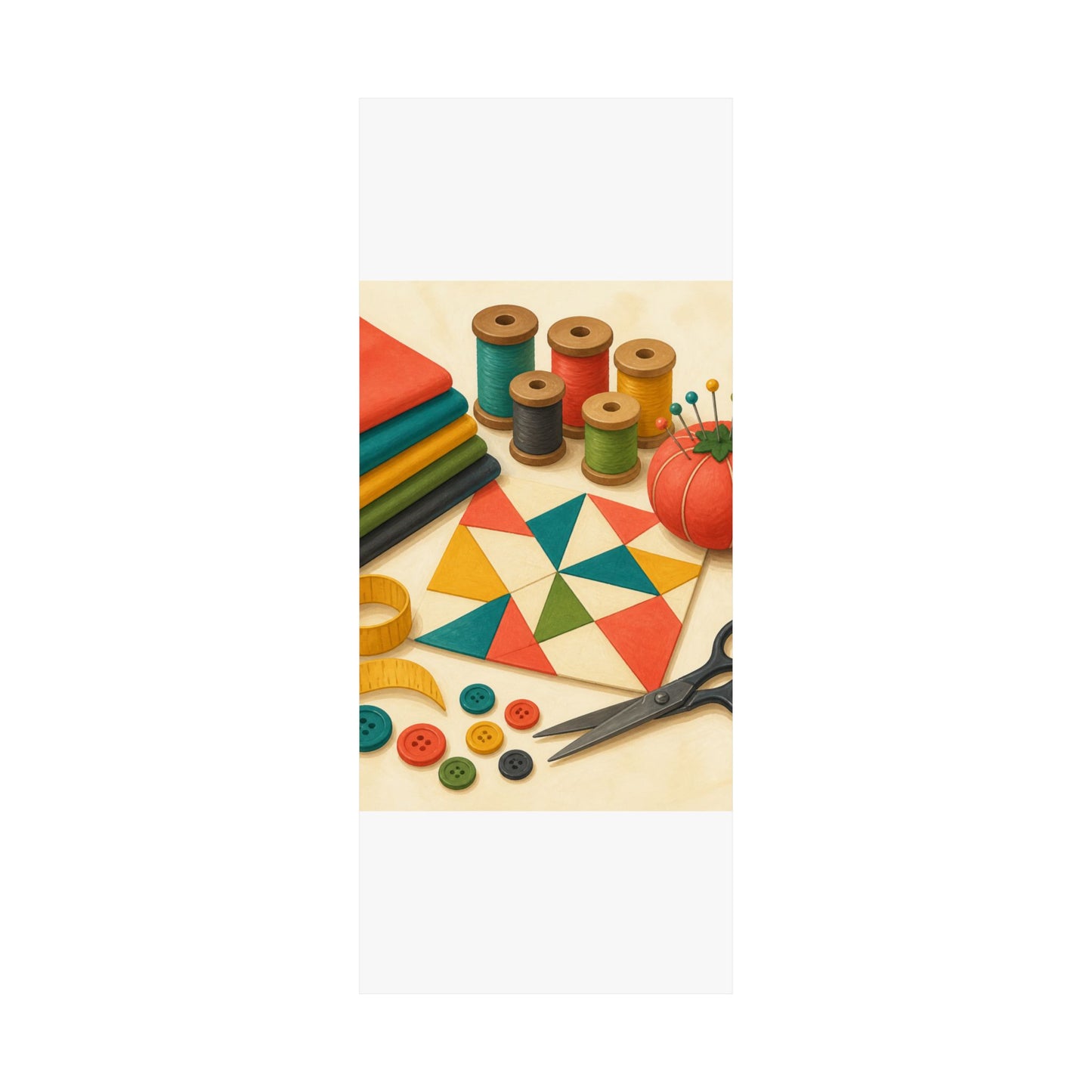 Colorful Sewing and Quilting Hobby Poster