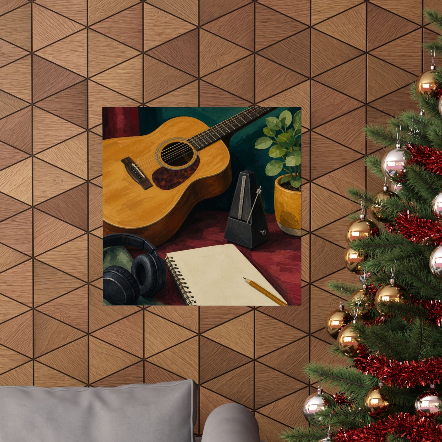 Cozy Acoustic Music Practice Art Poster