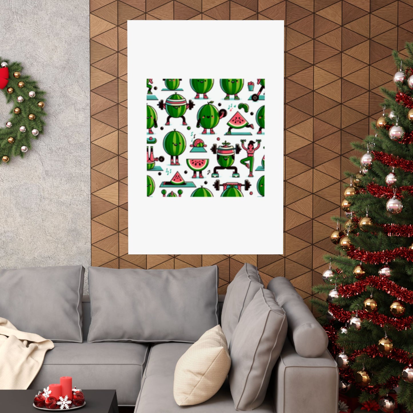 Watermelon Workout Club Cute Food Fitness Wall Art Poster