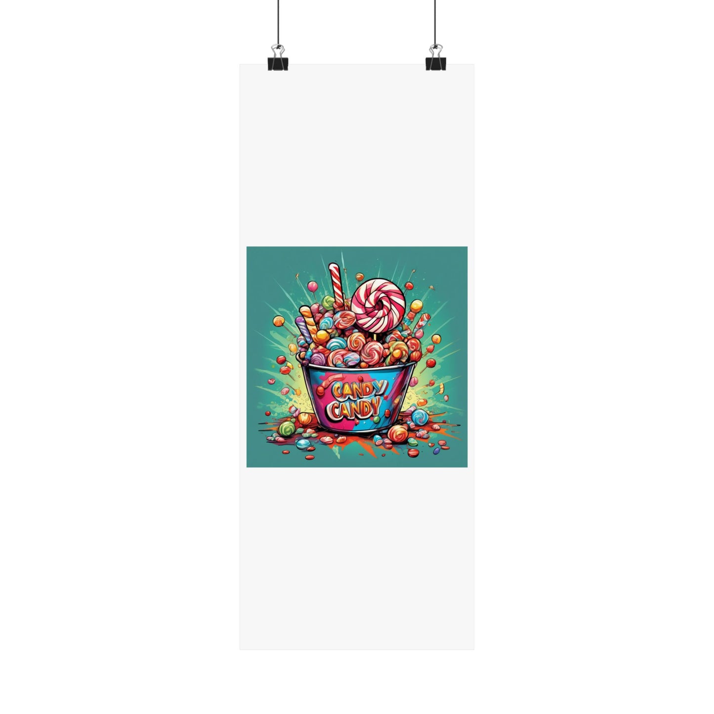 Holiday Candy Bucket Sweets Gift Art Poster