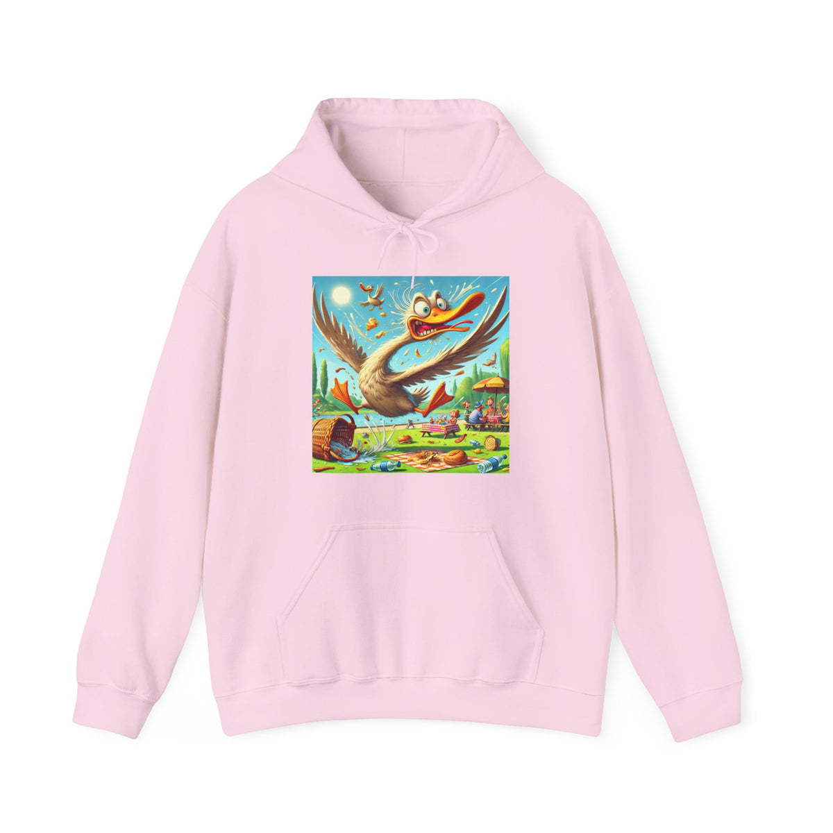 Chaotic Picnic Duck Funny Summer Adventure Hoodie