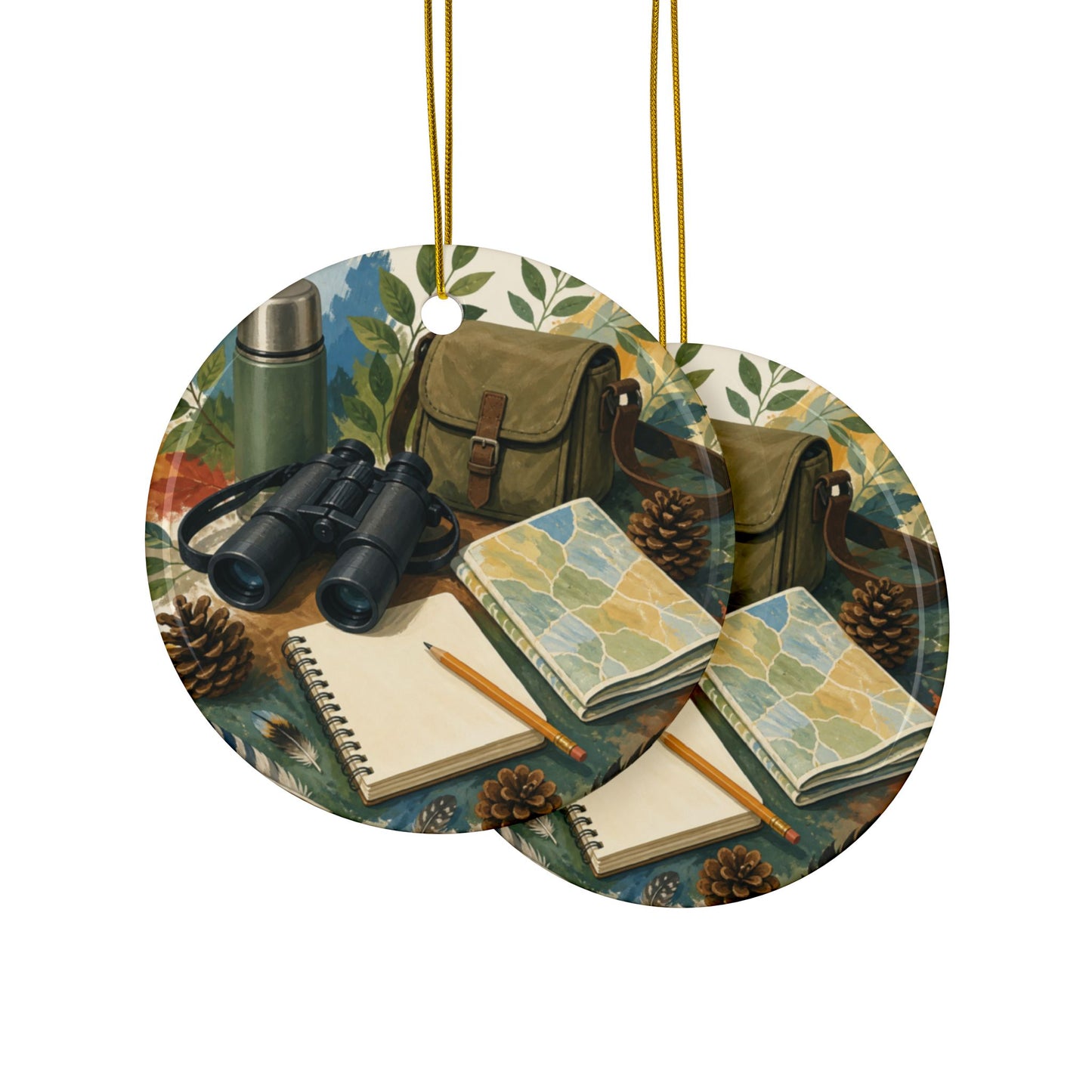 Peaceful Birdwatching Hobby Art Ceramic Ornament, Holiday Keepsake and Gift