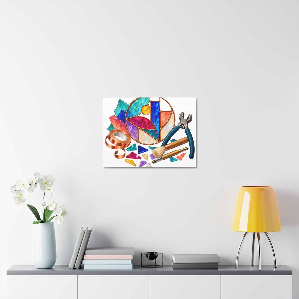 Abstract Stained Glass Suncatcher Workshop Canvas