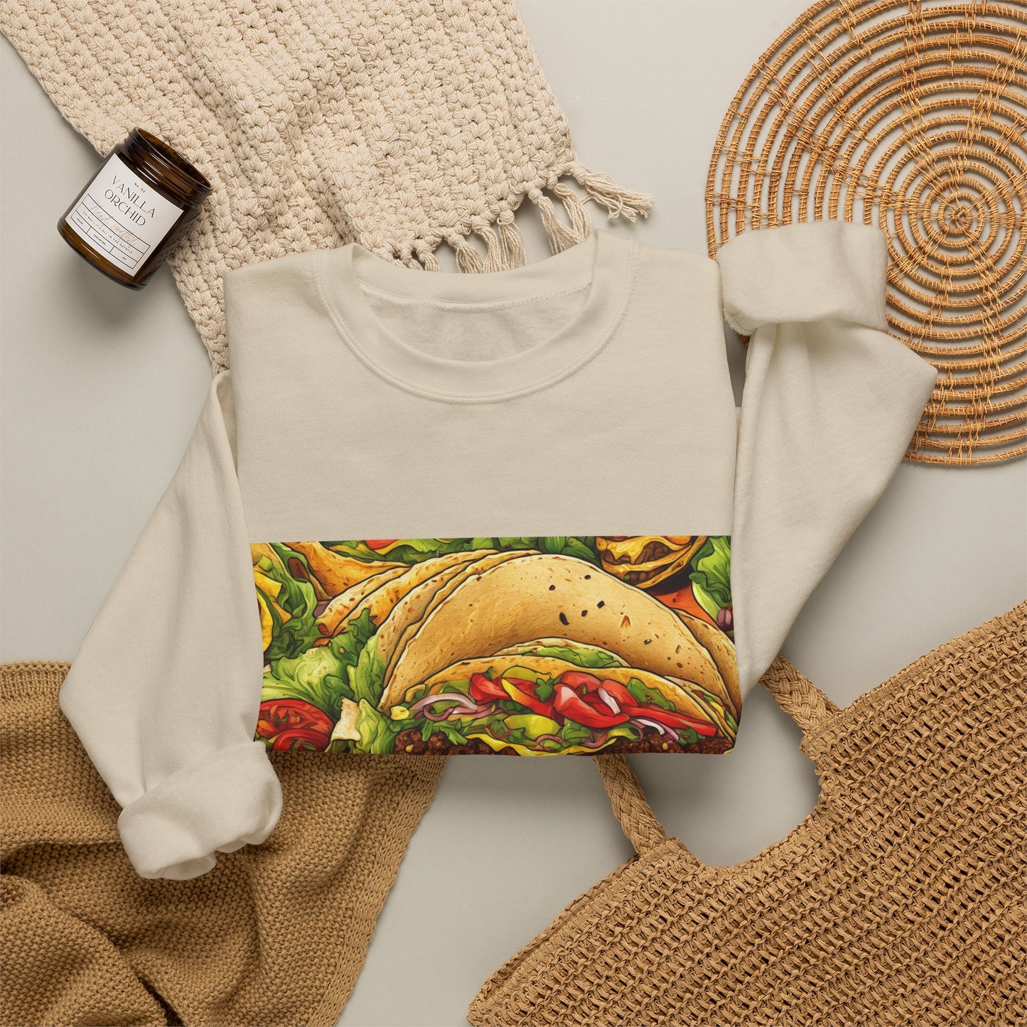 Stacked Taco Fiesta Foodie Gift Art Sweatshirt
