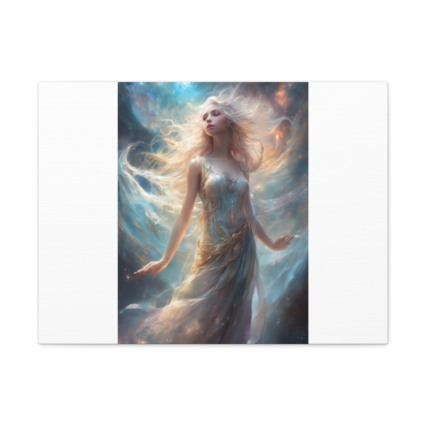 Moonlit Celestial Maiden Fantasy Portrait Canvas