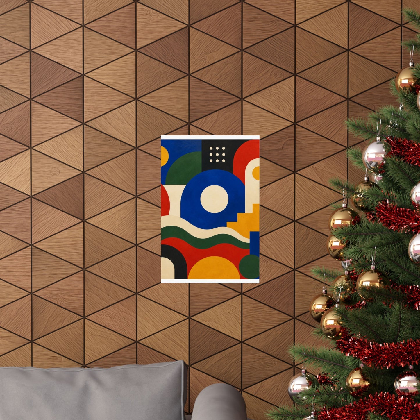 Bold Geometric Balance Abstract Art Poster