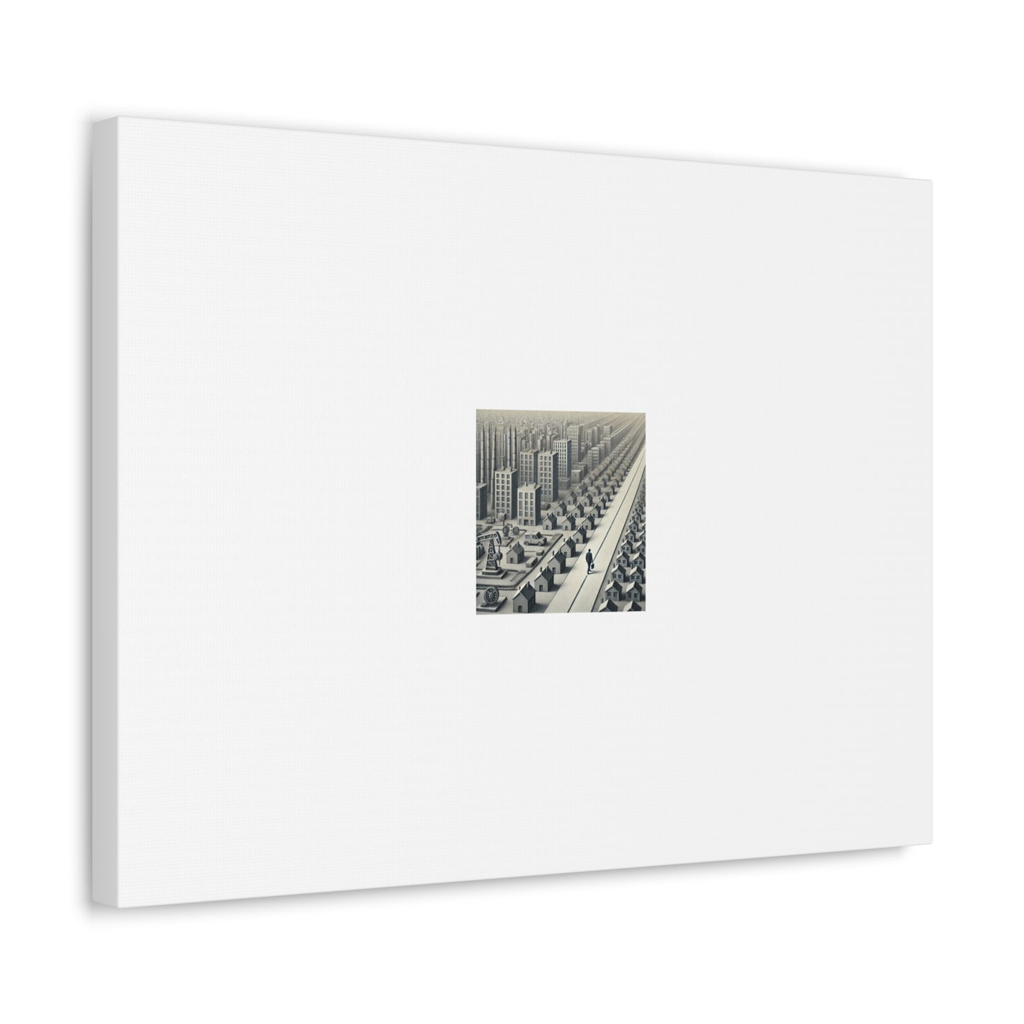 Monochrome Urban Factory Cityscape Canvas Industrial Wall Art Gift