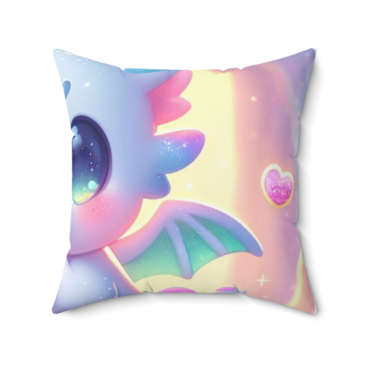 Pastel Treasure Dragon Kawaii Fantasy Decorative Pillow