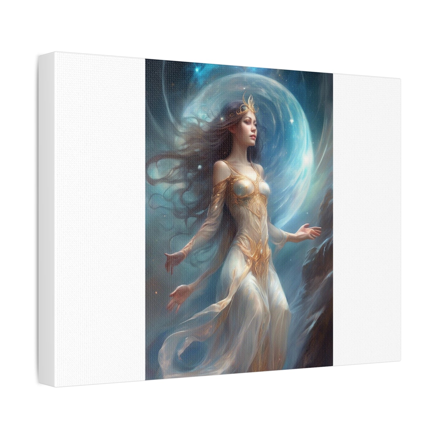 Lunar Celestial Queen Fantasy Portrait Canvas