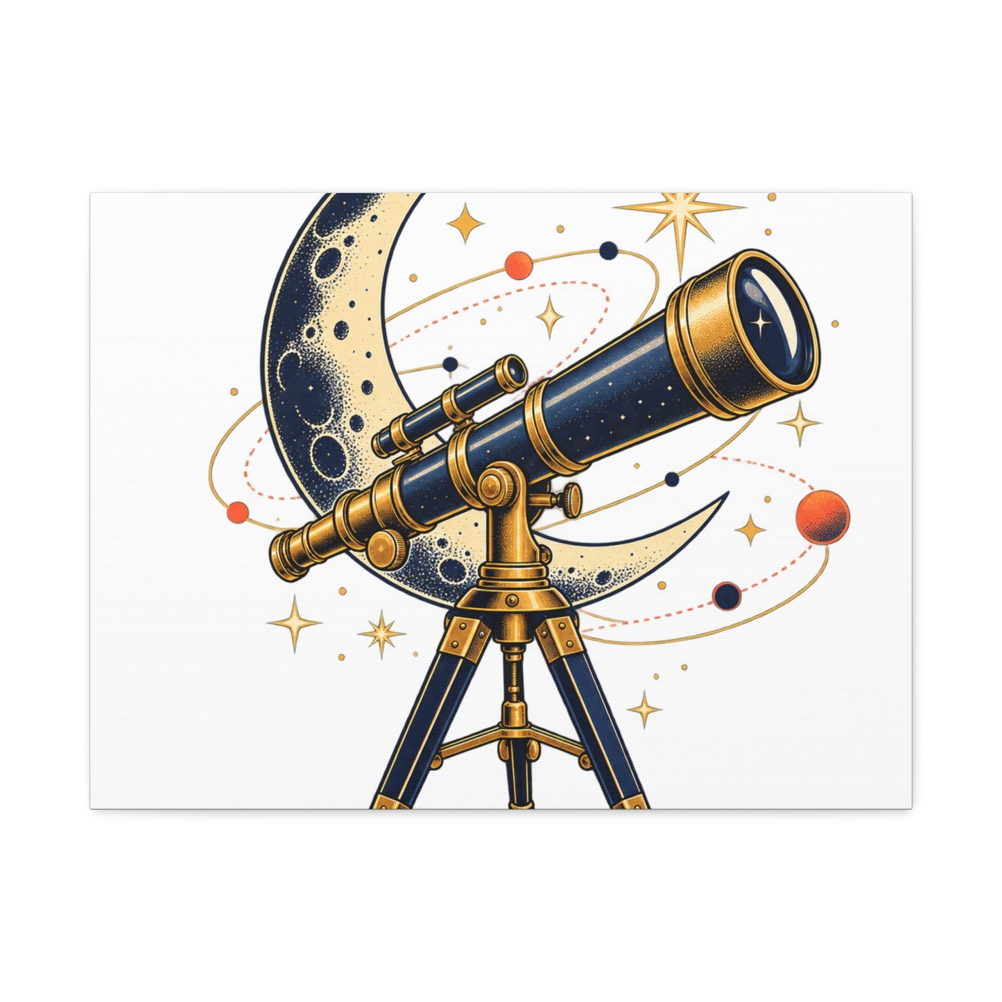Vintage Telescope Celestial Astronomy Canvas