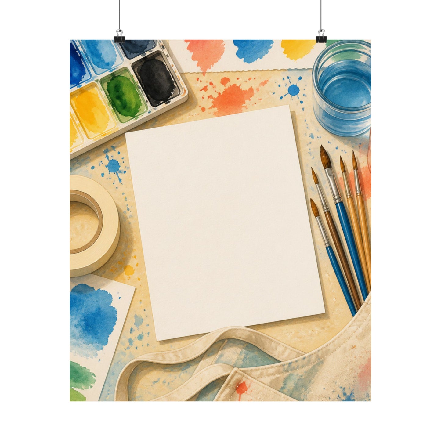 Bright Watercolor Painting Hobby Art Poster