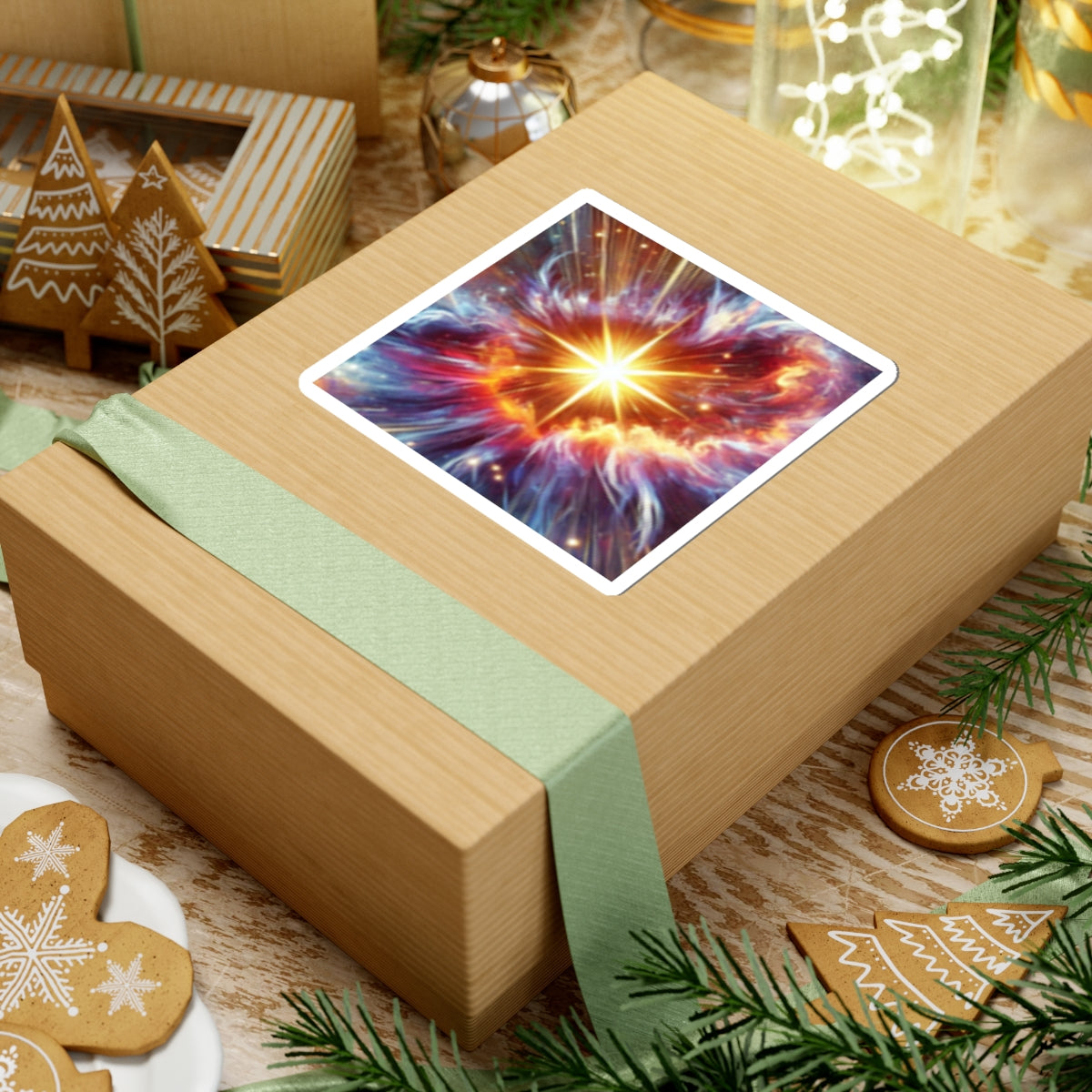 Cosmic Starburst Energy Abstract Space Sticker for Laptop