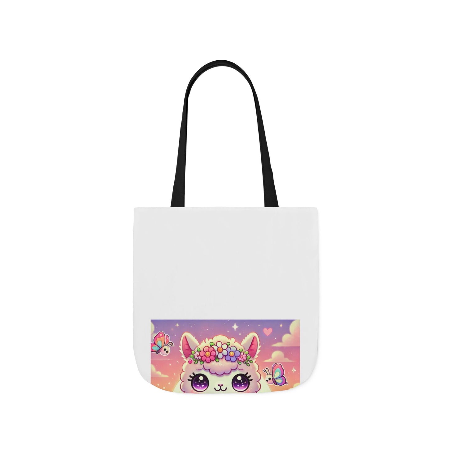 Pastel Floral Alpaca Garden Kawaii Canvas Tote Bag