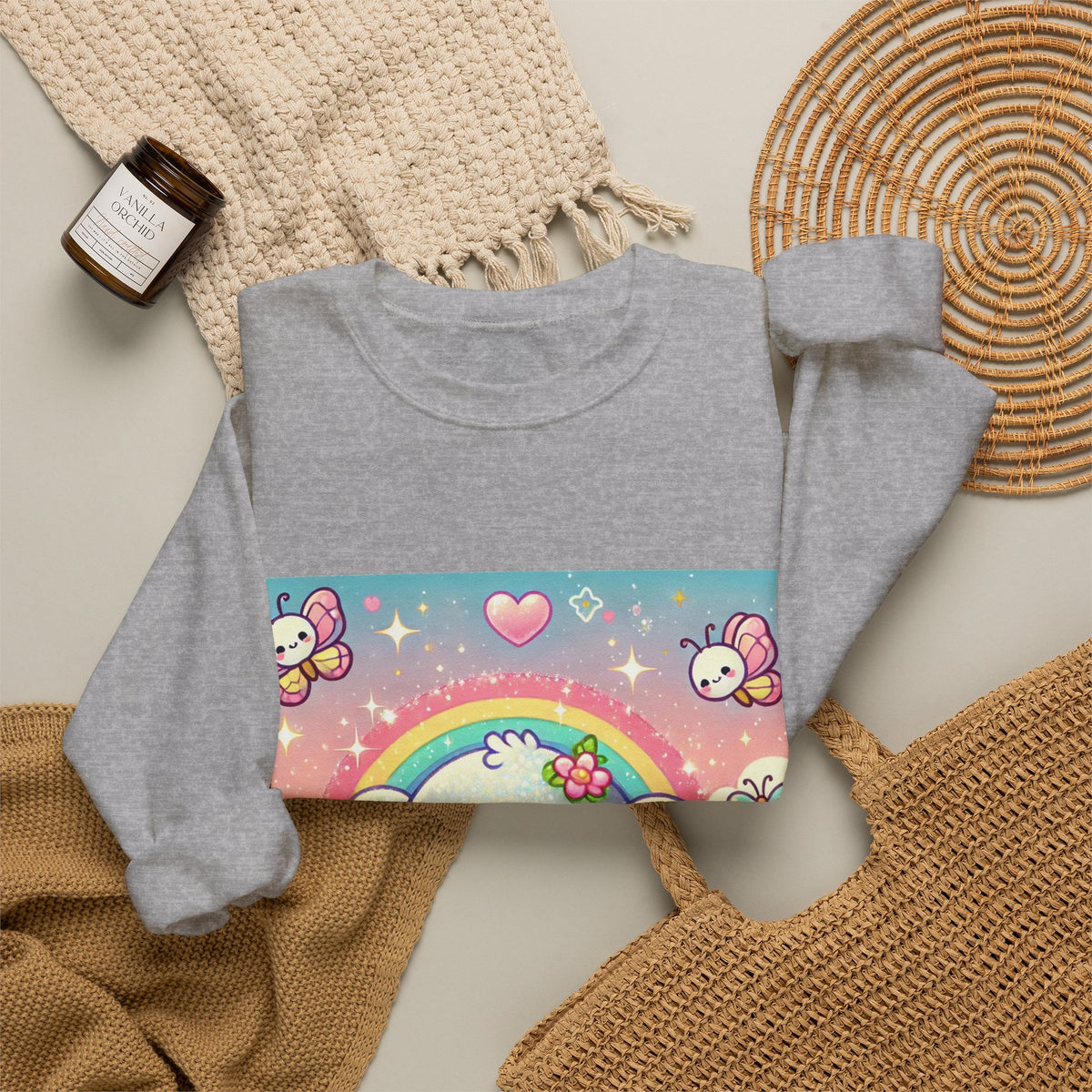 Pastel Rainbow Baby Elephant Floral Sweatshirt