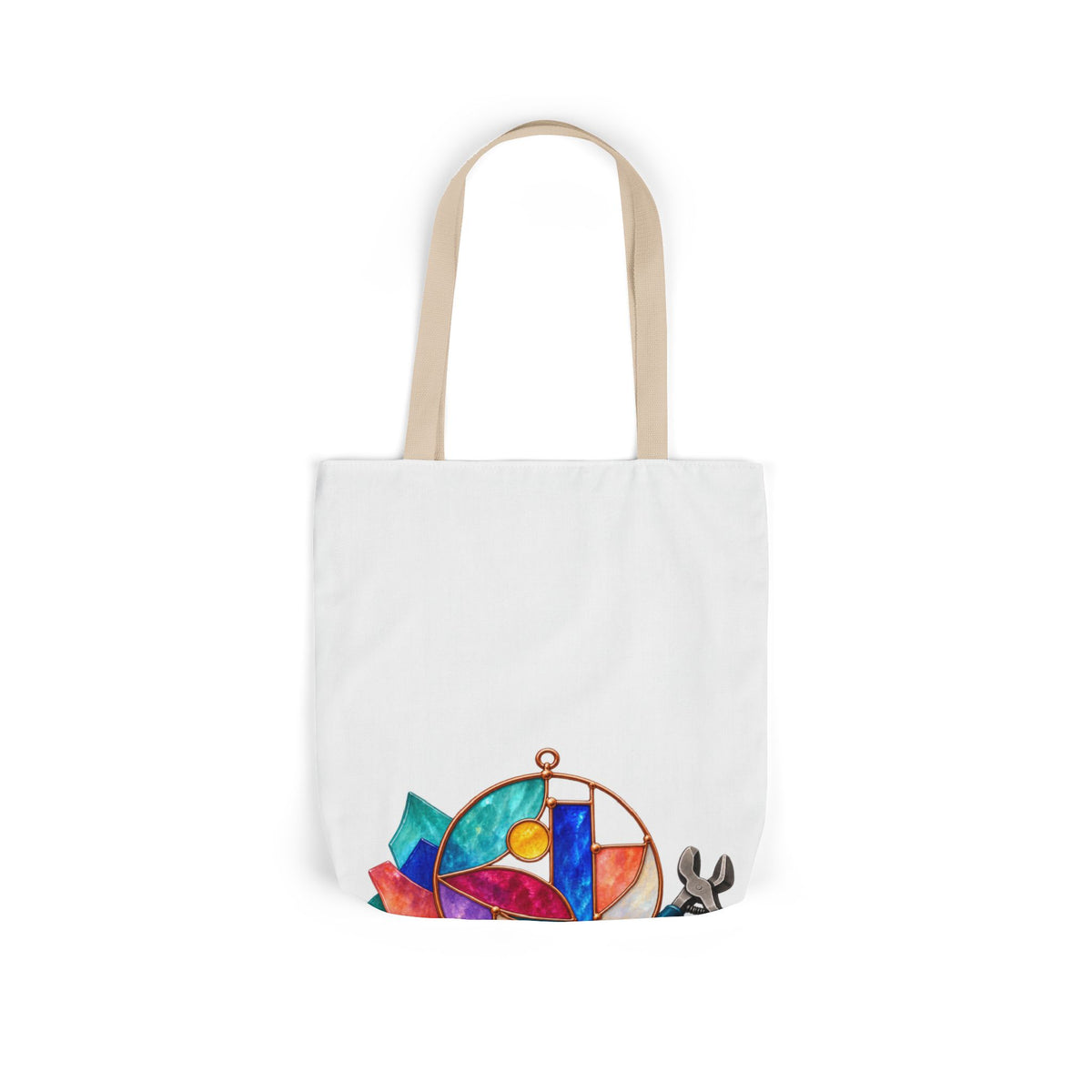 Abstract Stained Glass Suncatcher Workshop Tote Bag