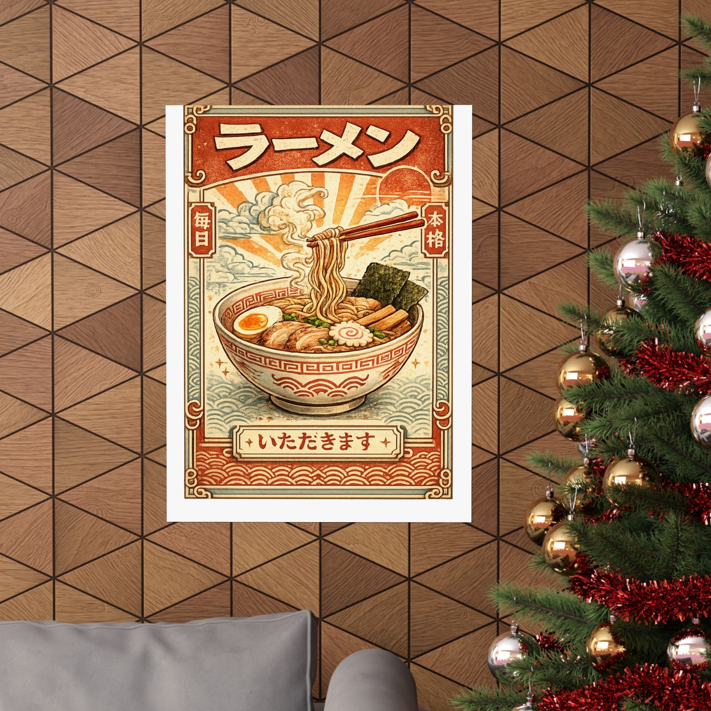 Vintage Ramen Bowl Japanese Food Art Poster