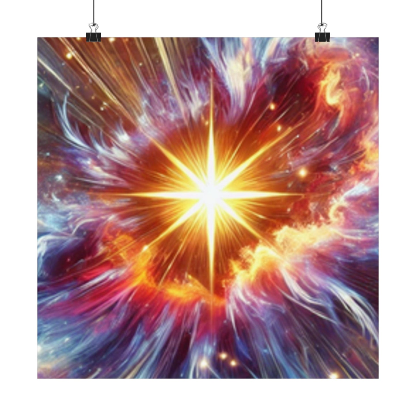 Cosmic Starburst Energy Abstract Space Poster Wall Art Decor